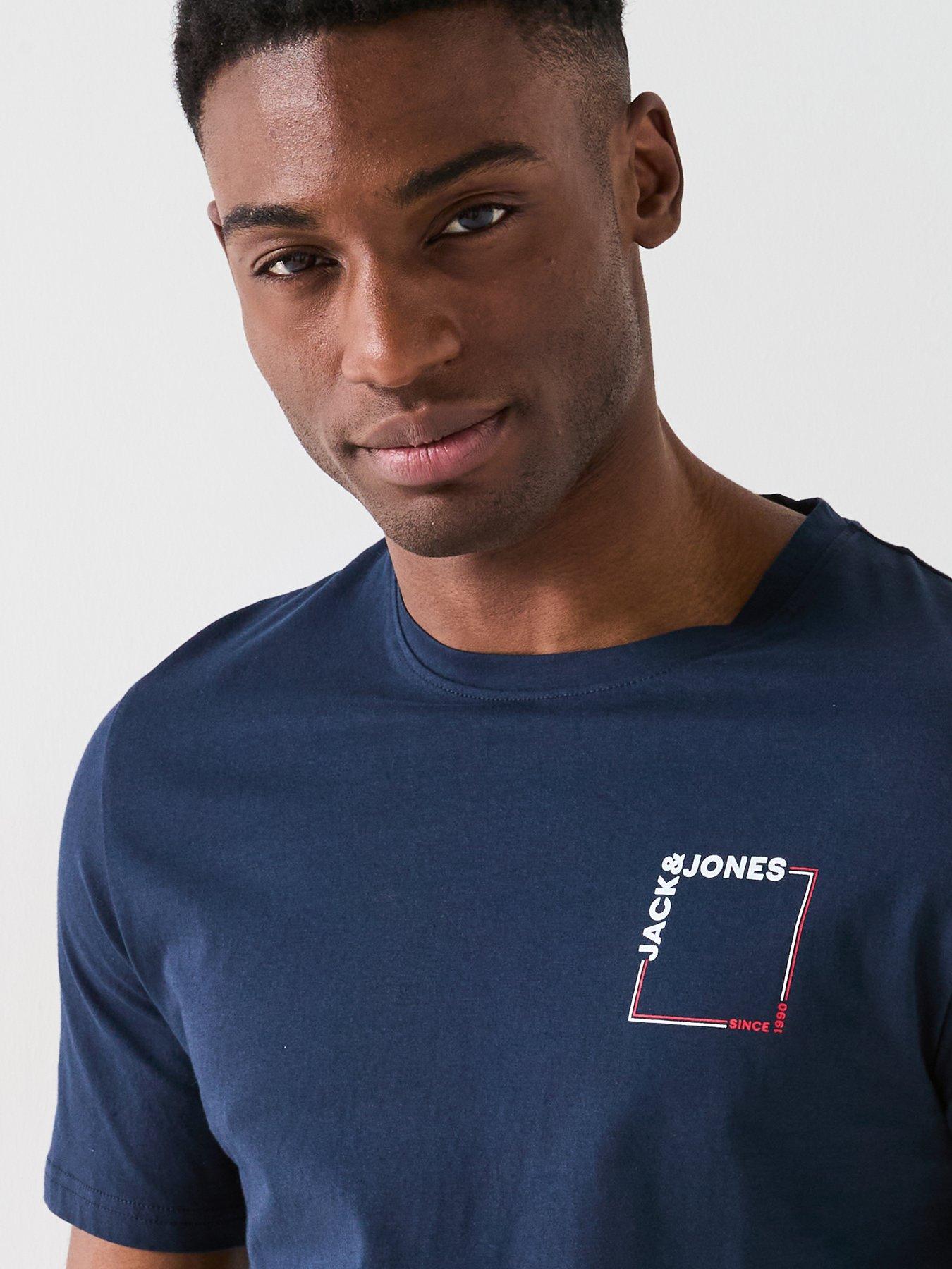  image of jack-jones-verner-square-logo-t-shirt-navy