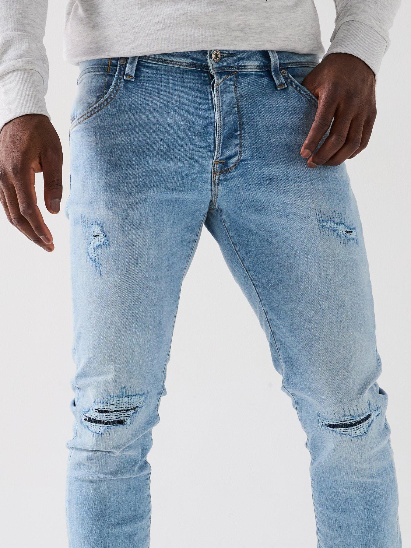 image of jack-jones-glenn-fox-slim-fit-jeans-dark-blue