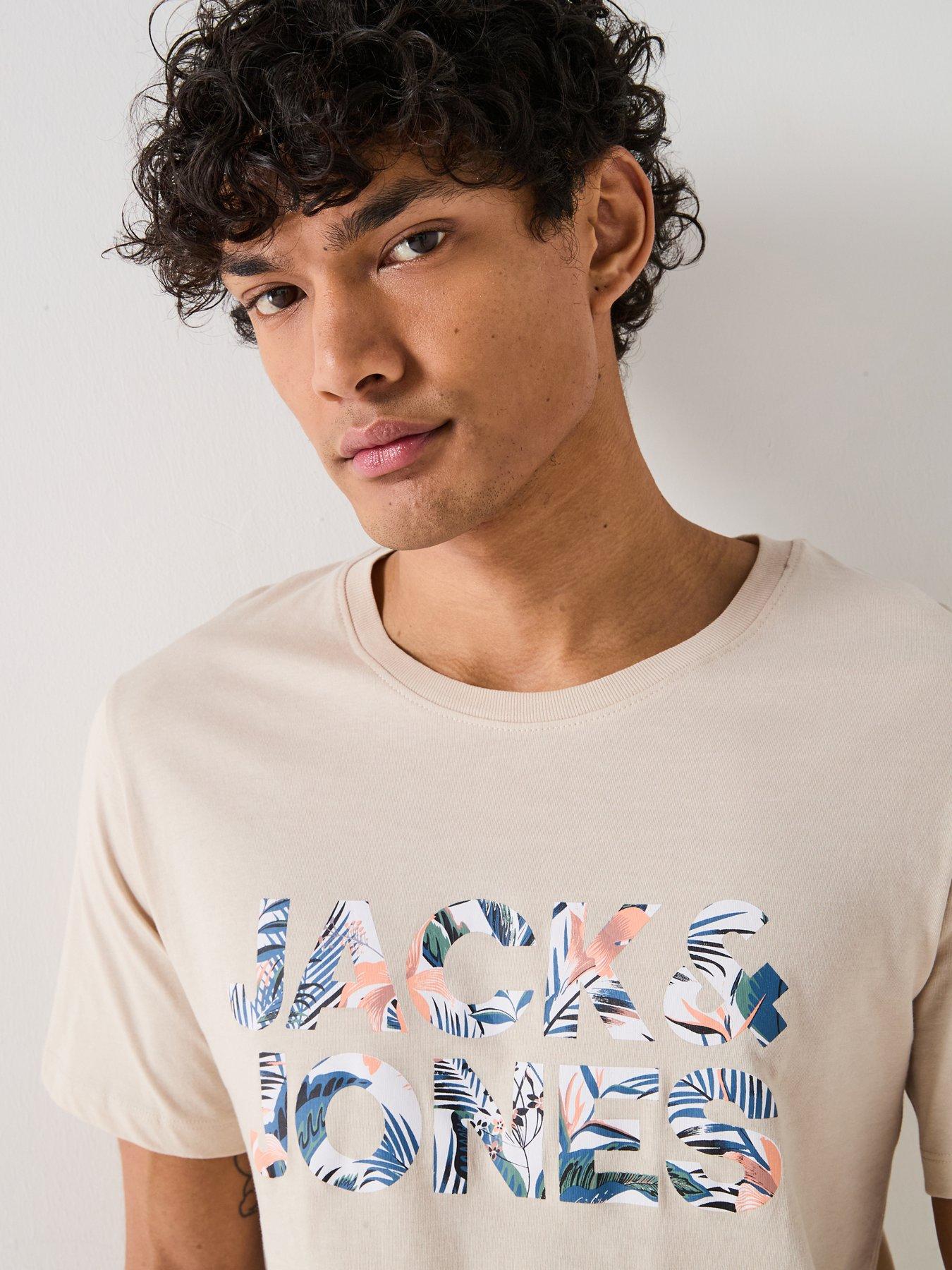 Image 4 of 4 of Jack & Jones Bryan Corp Logo T-Shirt - Beige