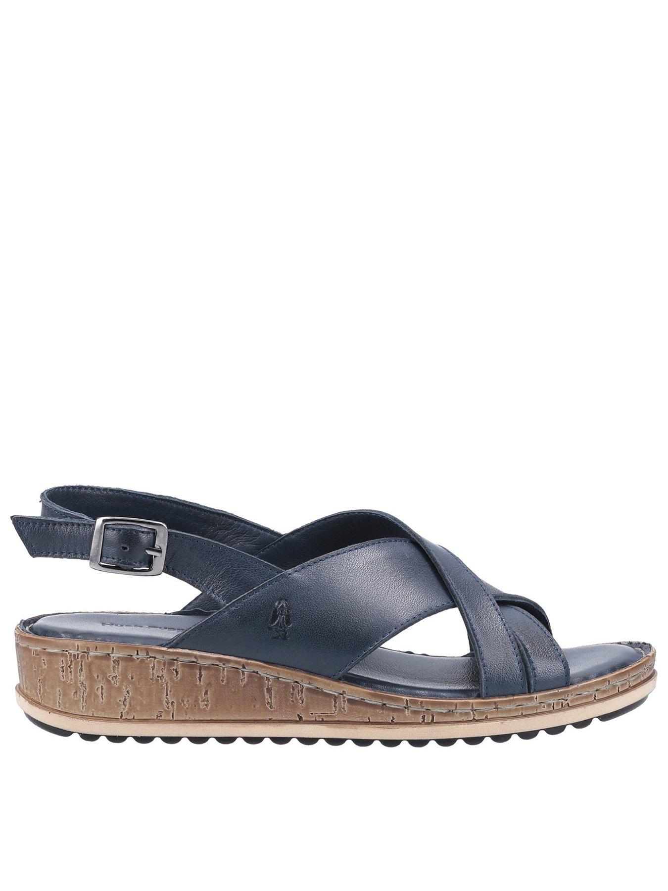 Hush Puppies Elena Cross Over Wedge Sandal - Navy