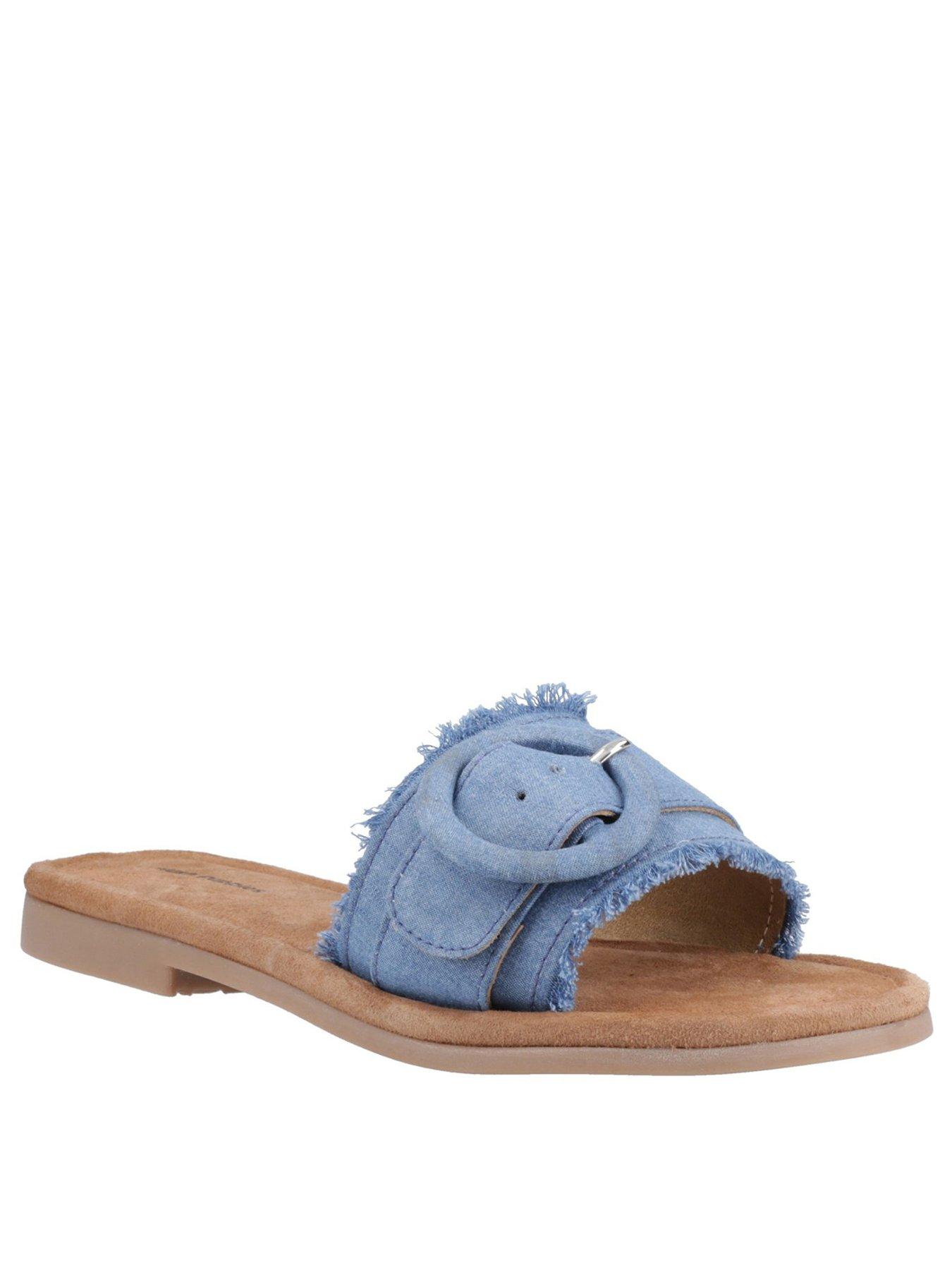  image of hush-puppies-hayley-buckle-slide-denim