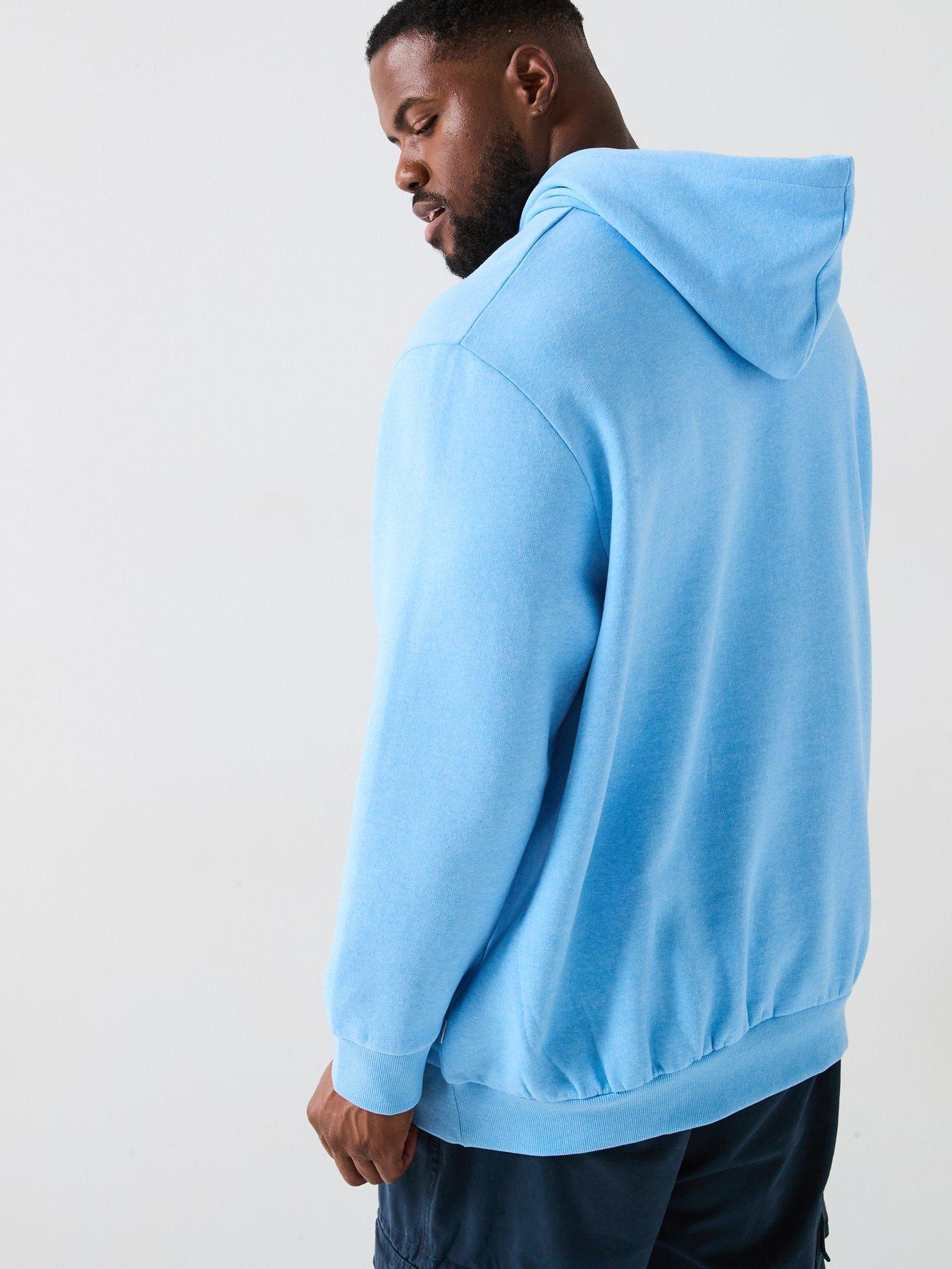  image of jack-jones-plus-size-logo-hoodie-light-blue