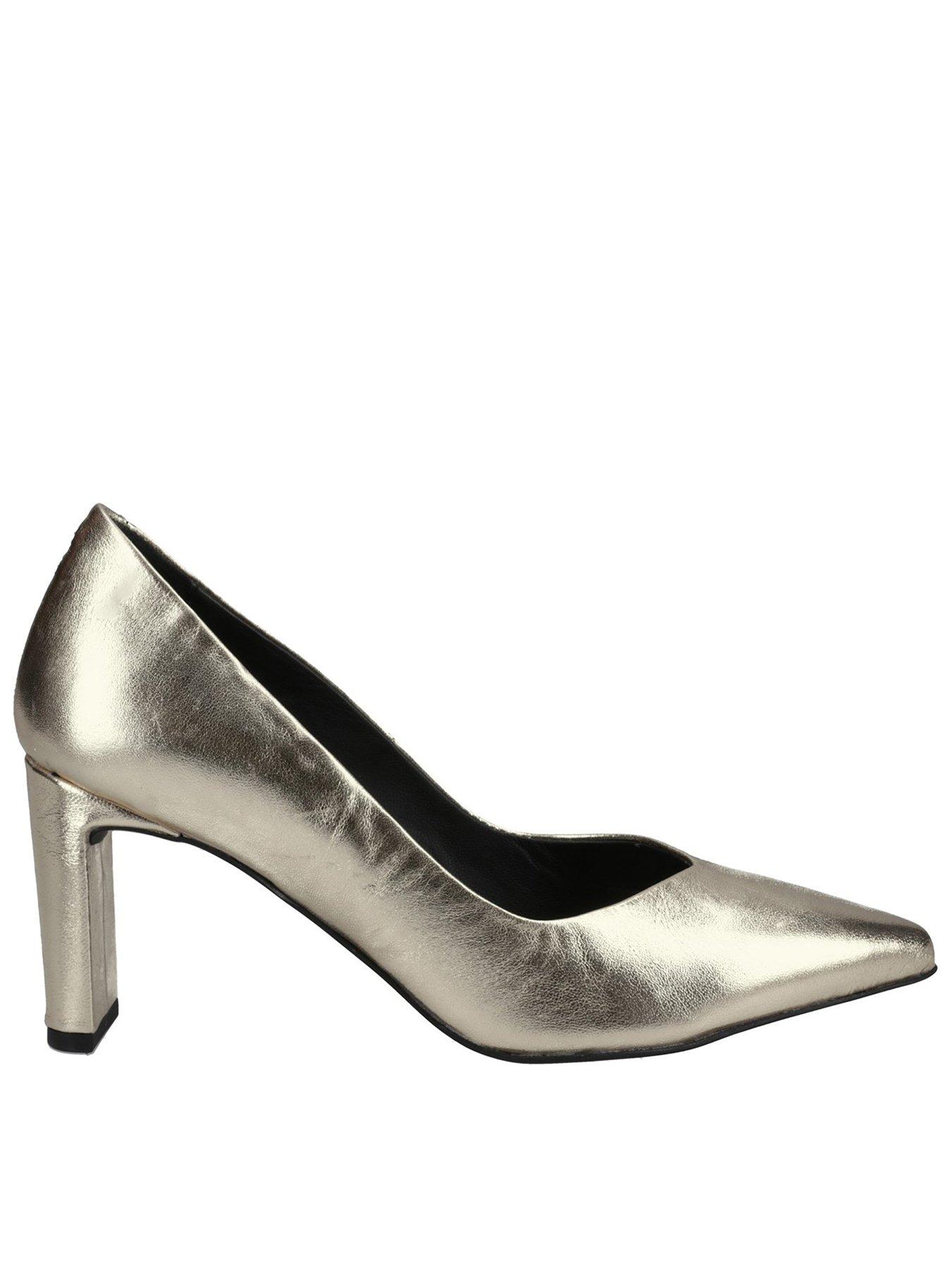  image of hush-puppies-olivia-leather-court-shoe-gold
