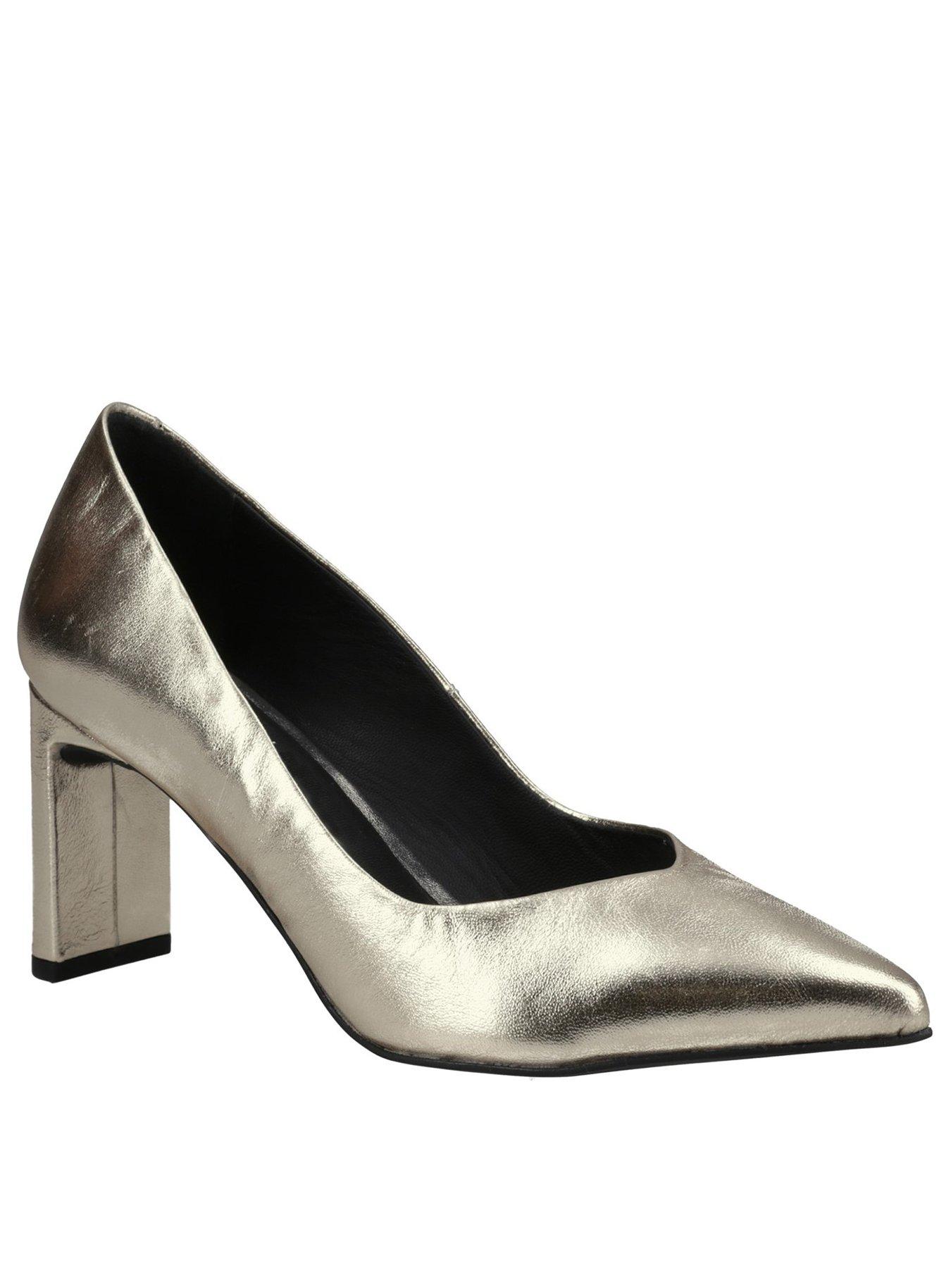  image of hush-puppies-olivia-leather-court-shoe-gold