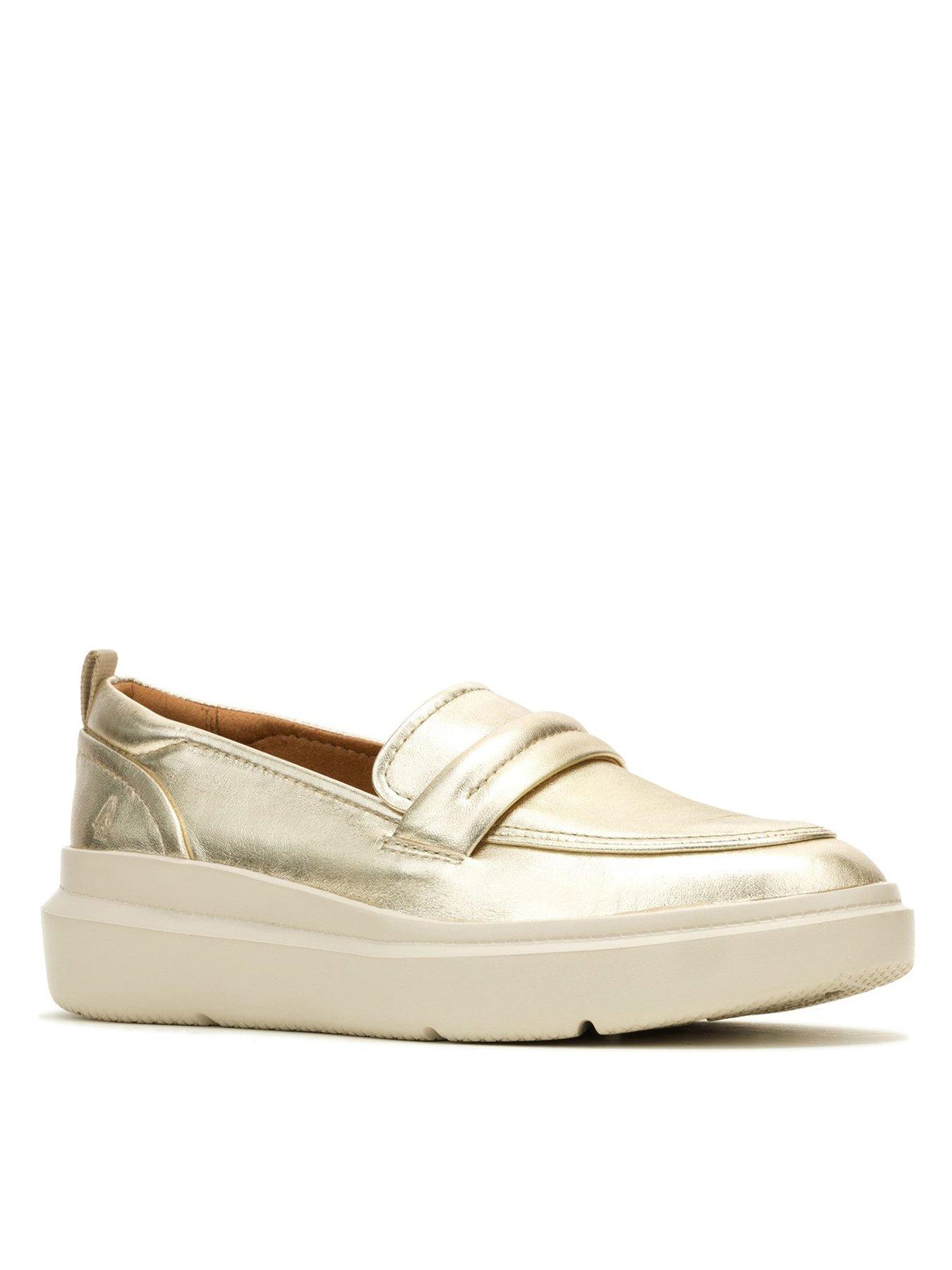  image of hush-puppies-joy-penny-leather-loafer-champagne