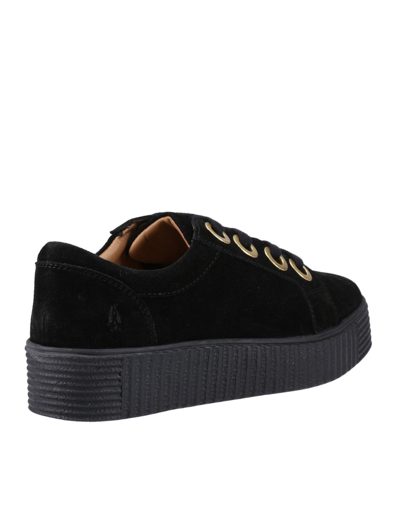  image of hush-puppies-tamsin-suede-trainer-black