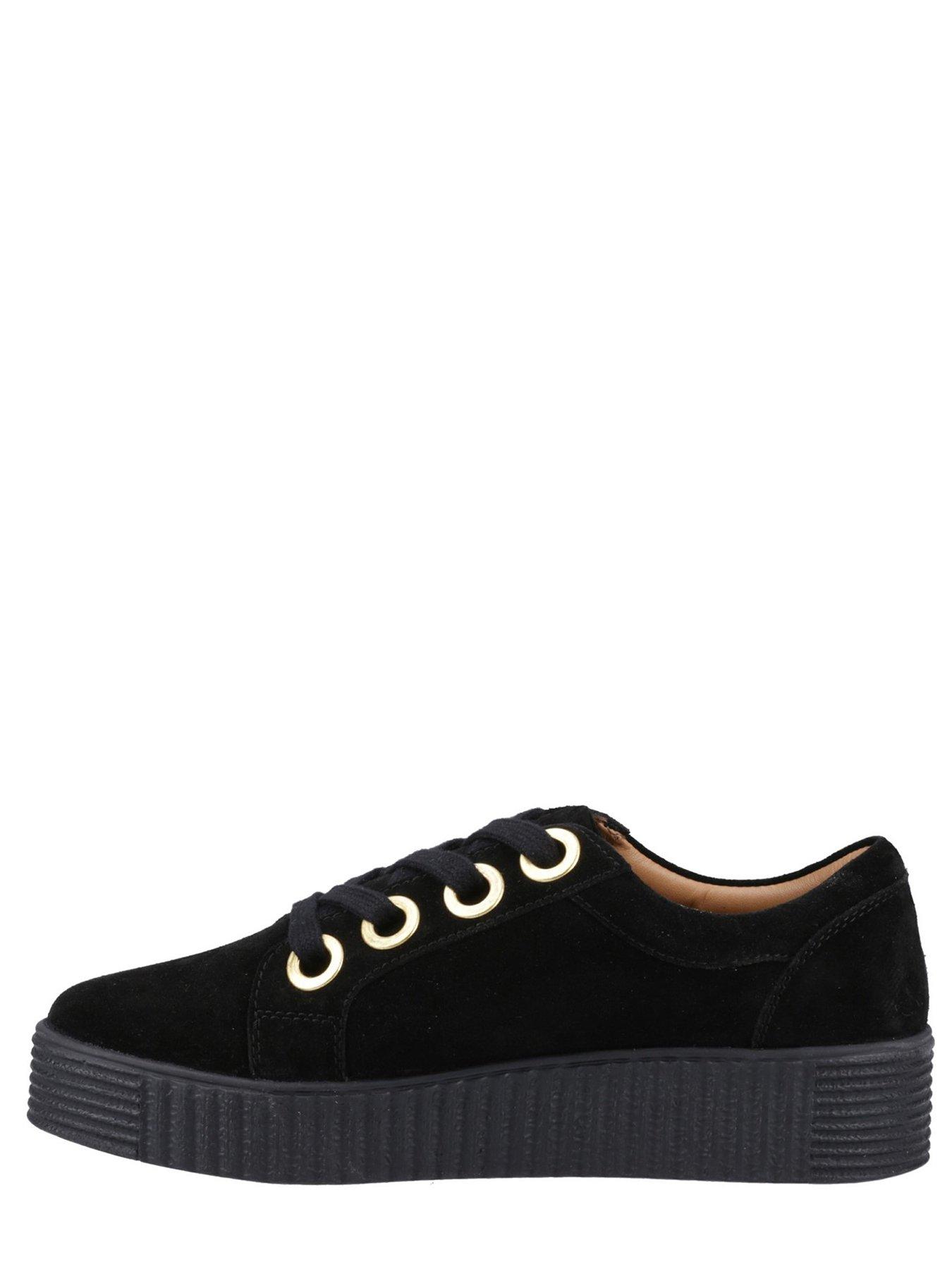  image of hush-puppies-tamsin-suede-trainer-black