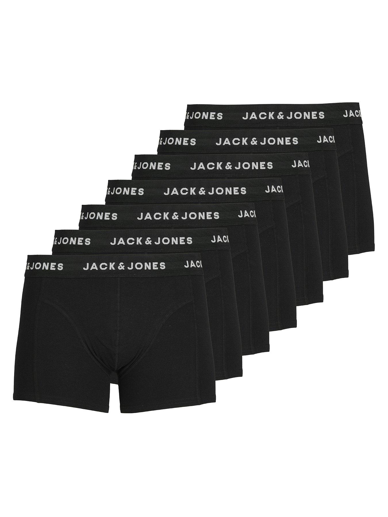  image of jack-jones-plus-size-huey-7-pack-trunks-black