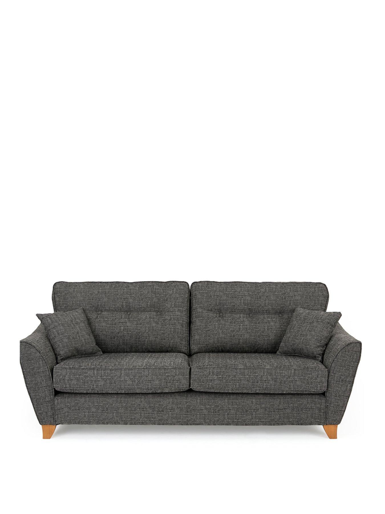 Image 2 of 7 of Very Home Halstow 3 Seater Fabric&nbsp;Sofa&nbsp;- Charcoal&nbsp;- Made to order in the UK