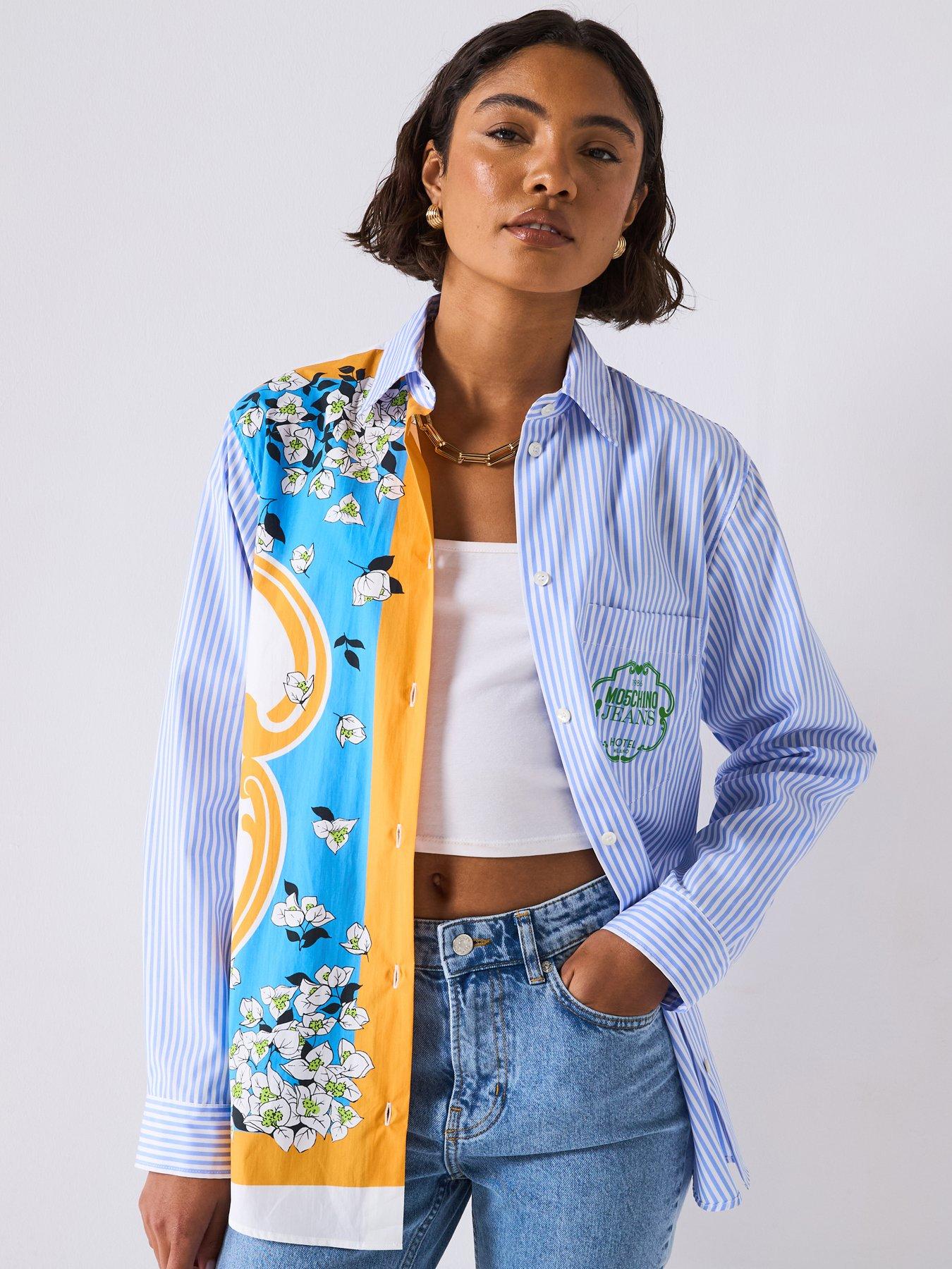 moschino-jeans-striped-cotton-long-sleeve-shirt-blue
