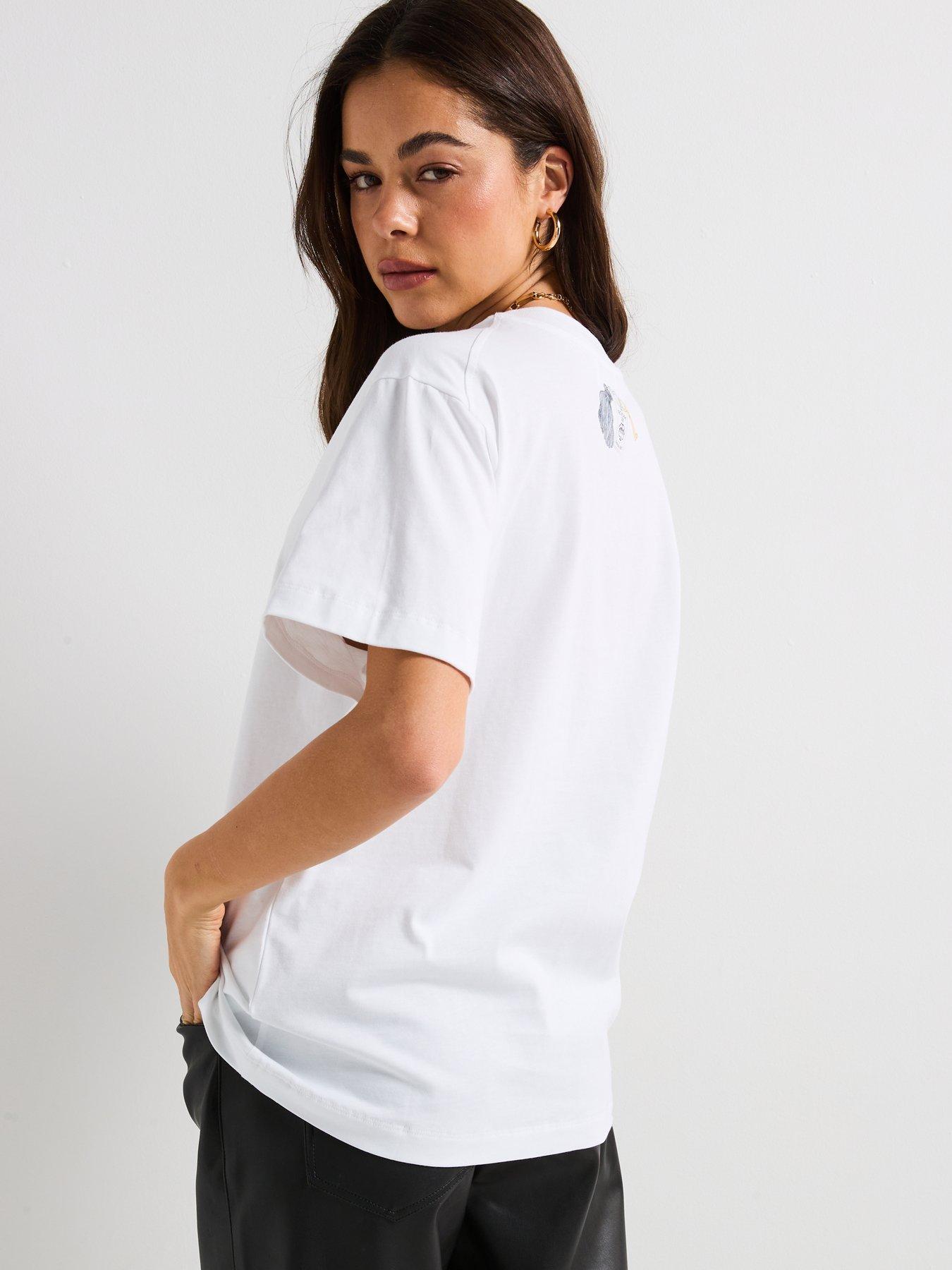  image of moschino-jeans-heart-print-t-shirt-white
