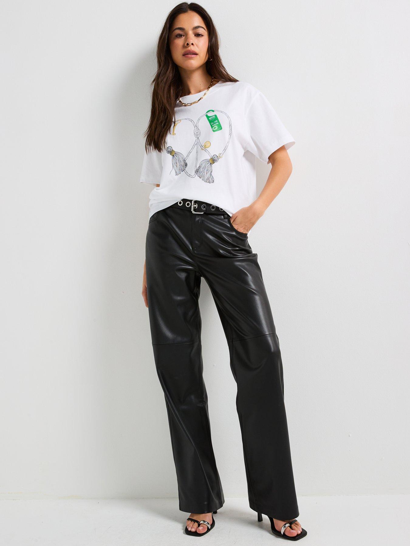  image of moschino-jeans-heart-print-t-shirt-white