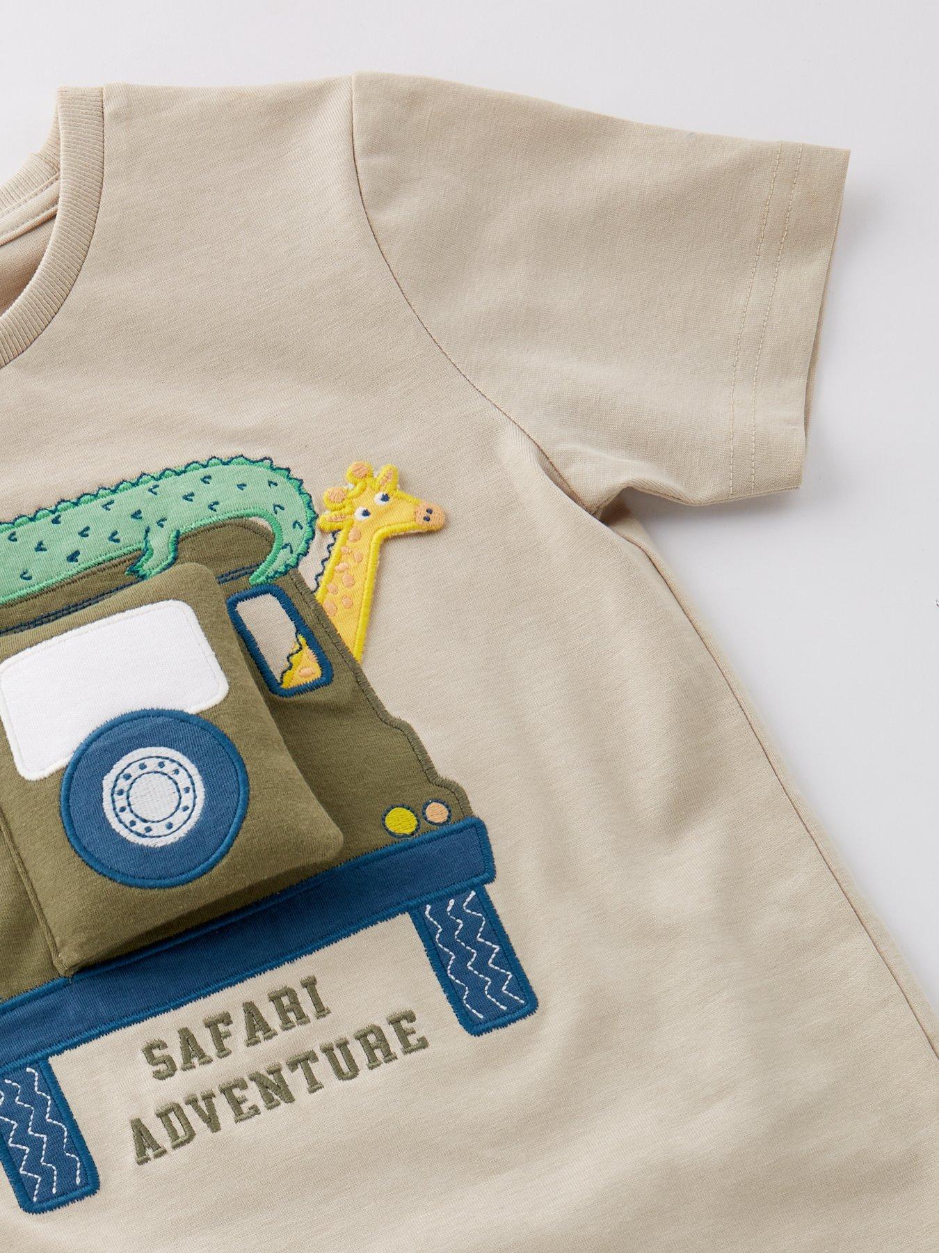  image of mini-v-by-very-boys-safari-3d-effect-t-shirt-beige