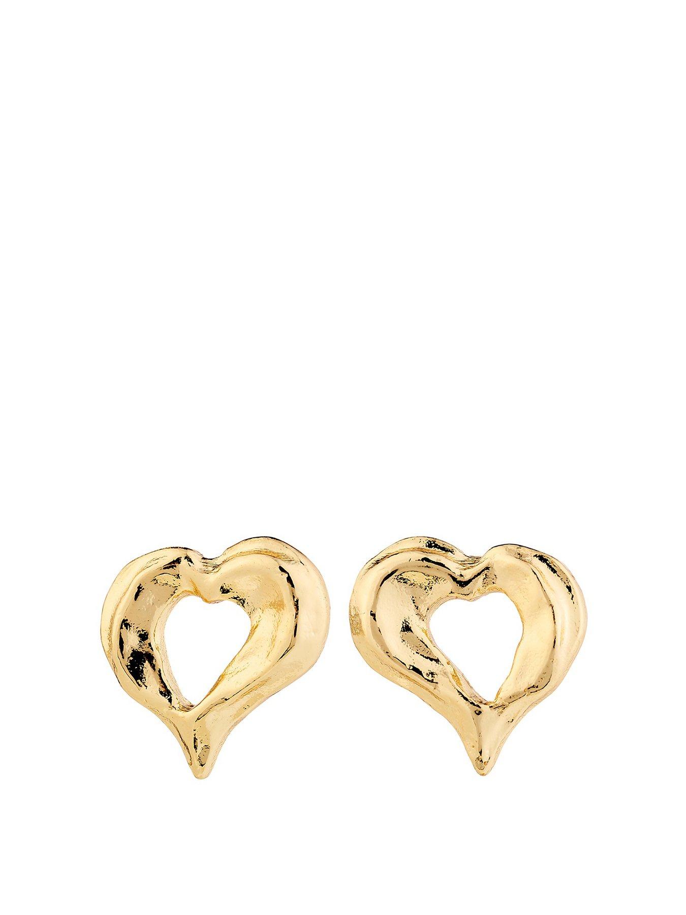  image of pilgrim-tidenbspheart-earrings-gold-plated