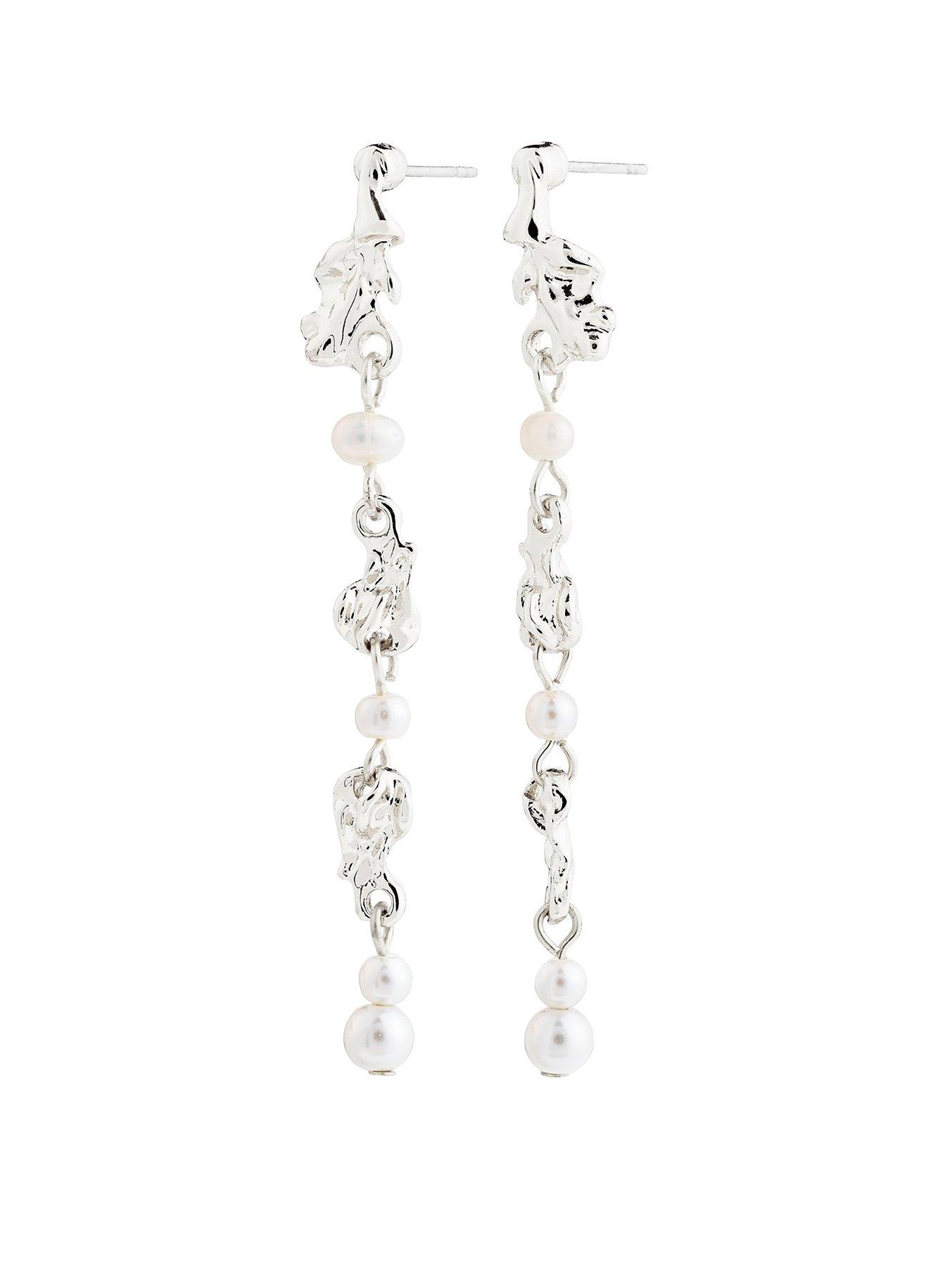  image of pilgrim-sloan-pearl-earrings-silver-plated