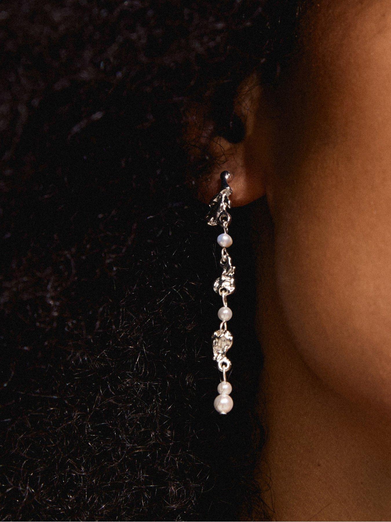  image of pilgrim-sloan-pearl-earrings-silver-plated