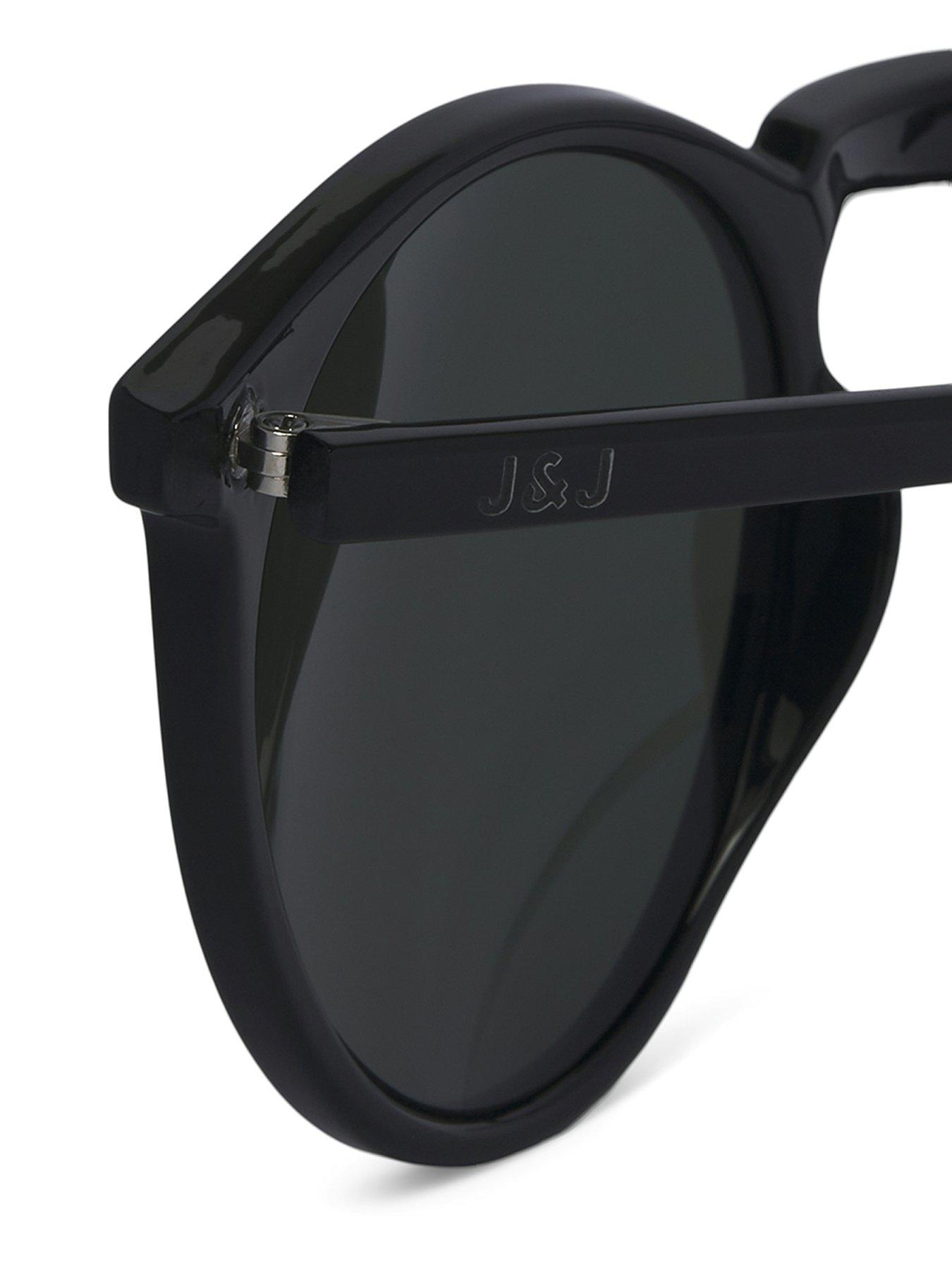  image of jack-jones-ryder-round-sunglasses-black