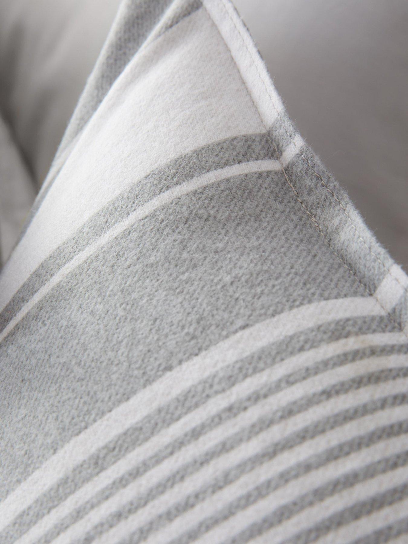  image of bianca-brushed-100-cotton-ticking-stripe-duvet-set