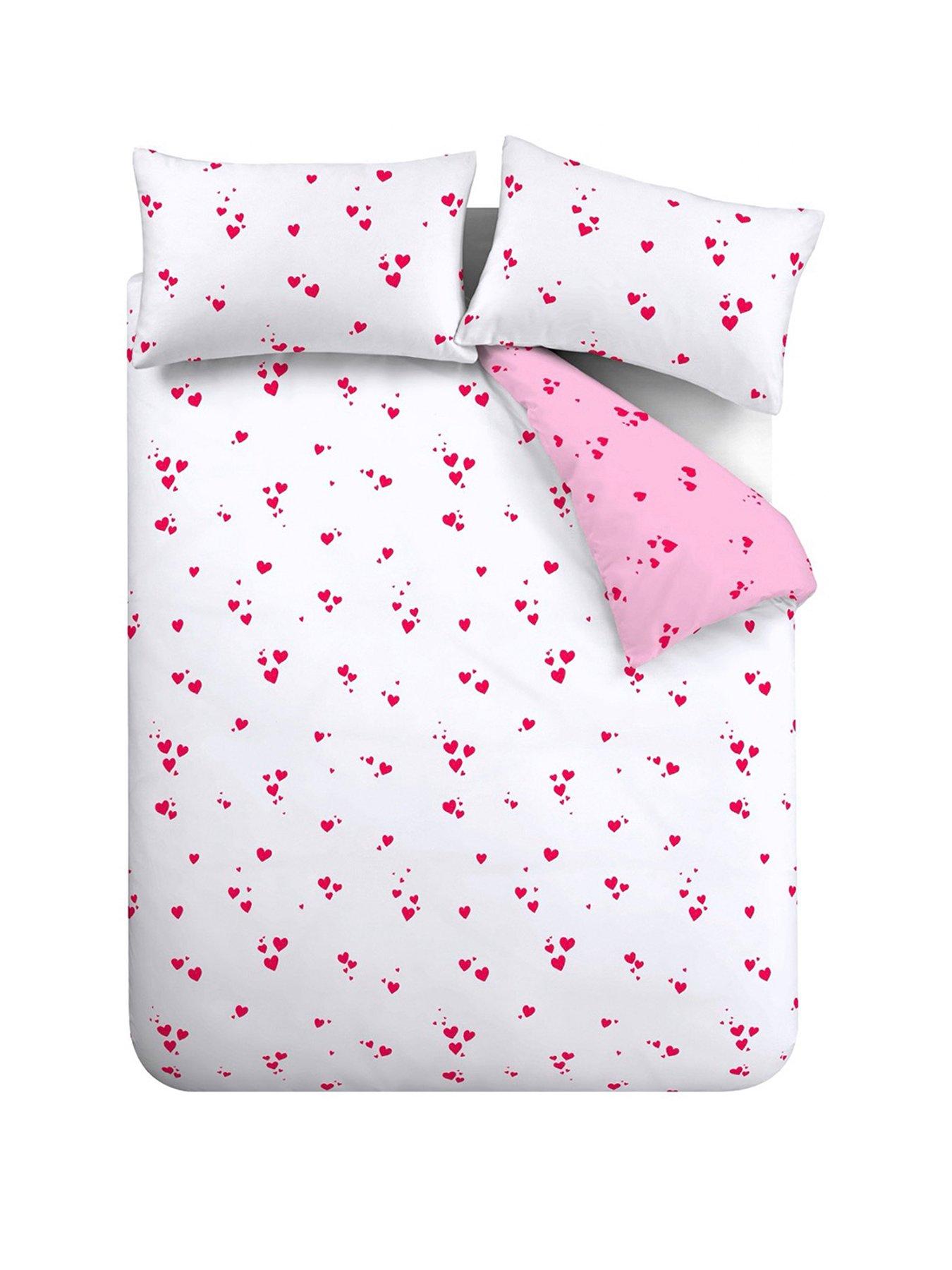 Image 2 of 6 of Catherine Lansfield Seersucker Heart Duvet Cover Set
