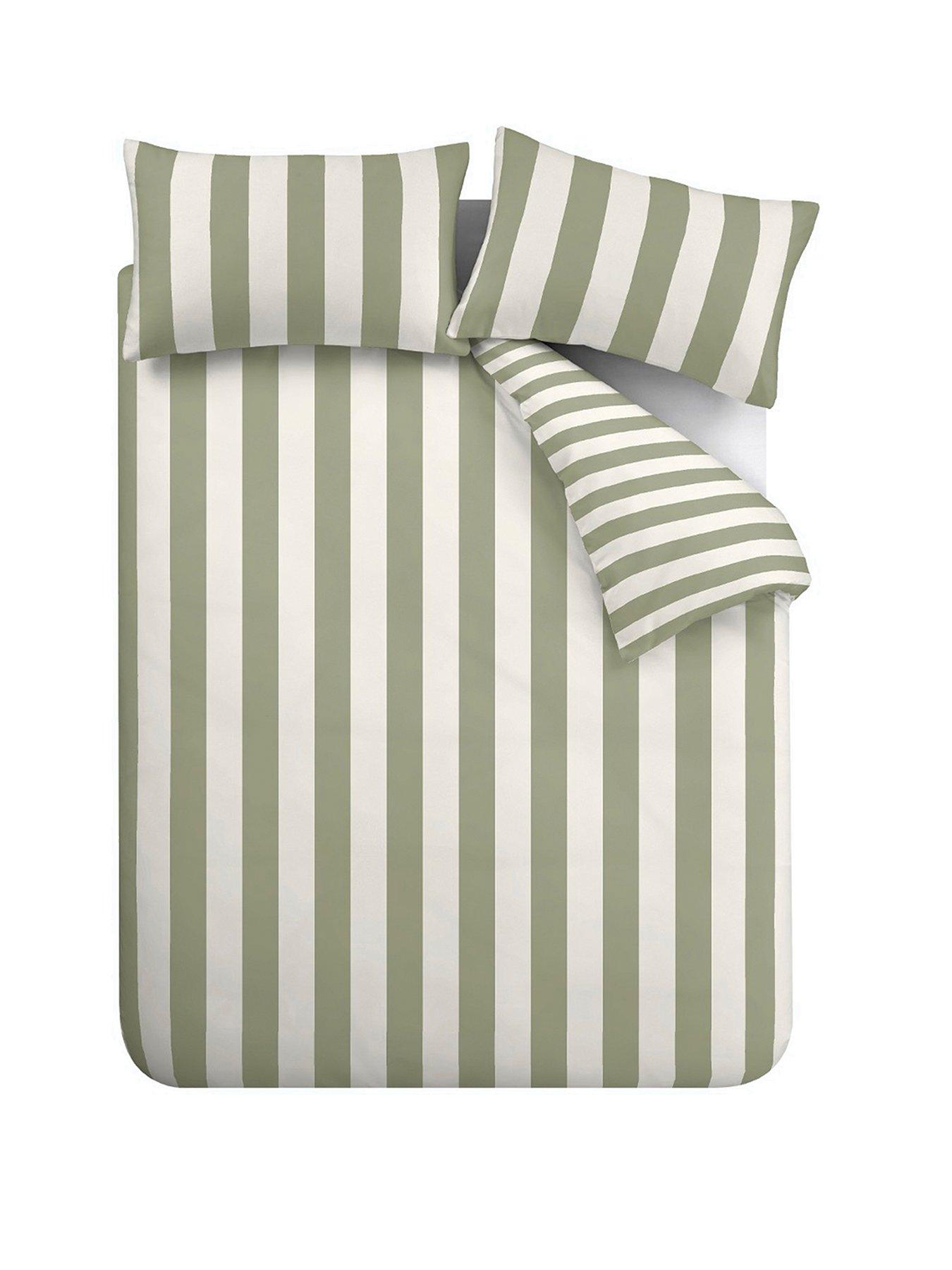  image of catherine-lansfield-cove-stripe-duvet-cover-set