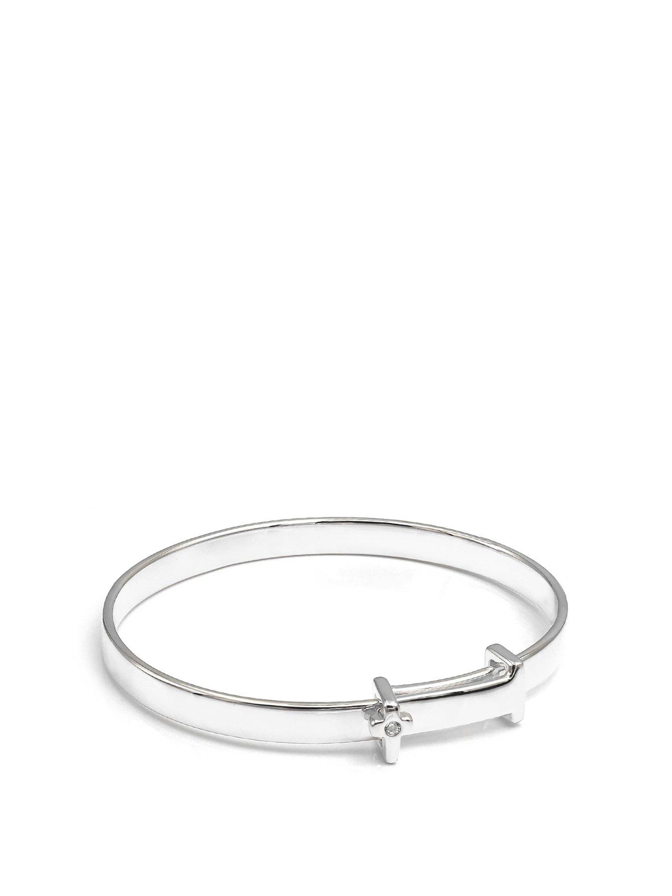 undefined Baby Cross Bangle - Silver