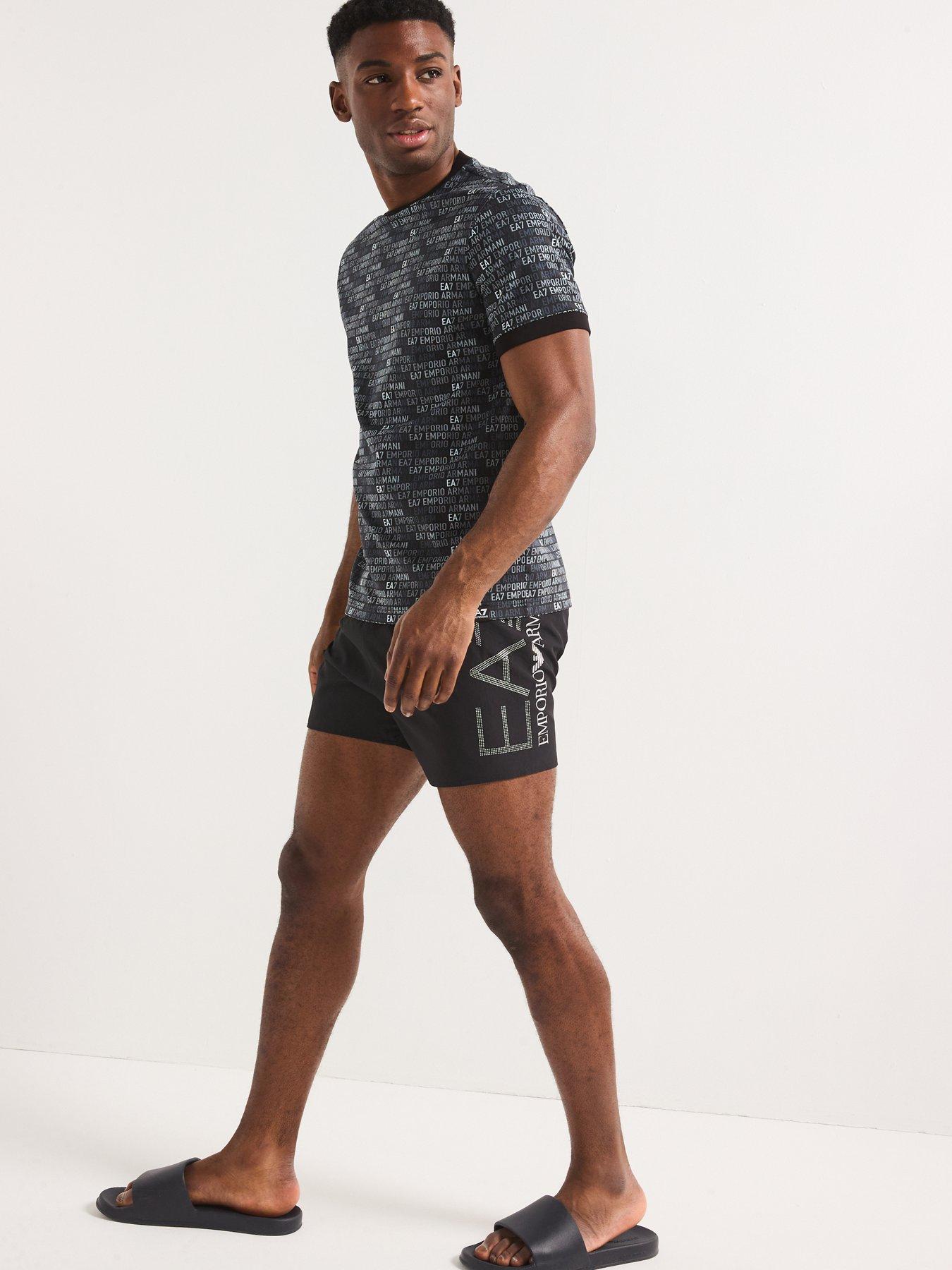  image of ea7-emporio-armani-logo-swim-shorts-black