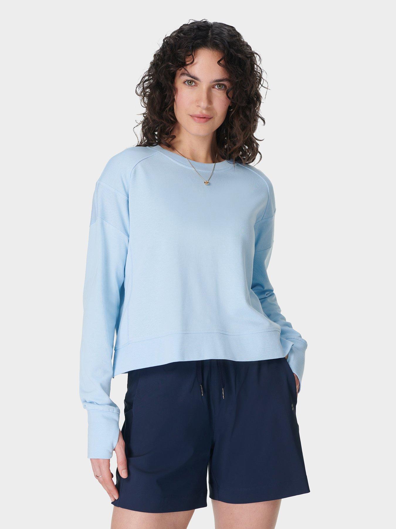  image of sweaty-betty-womens-training-after-class-sweatshirt-blue