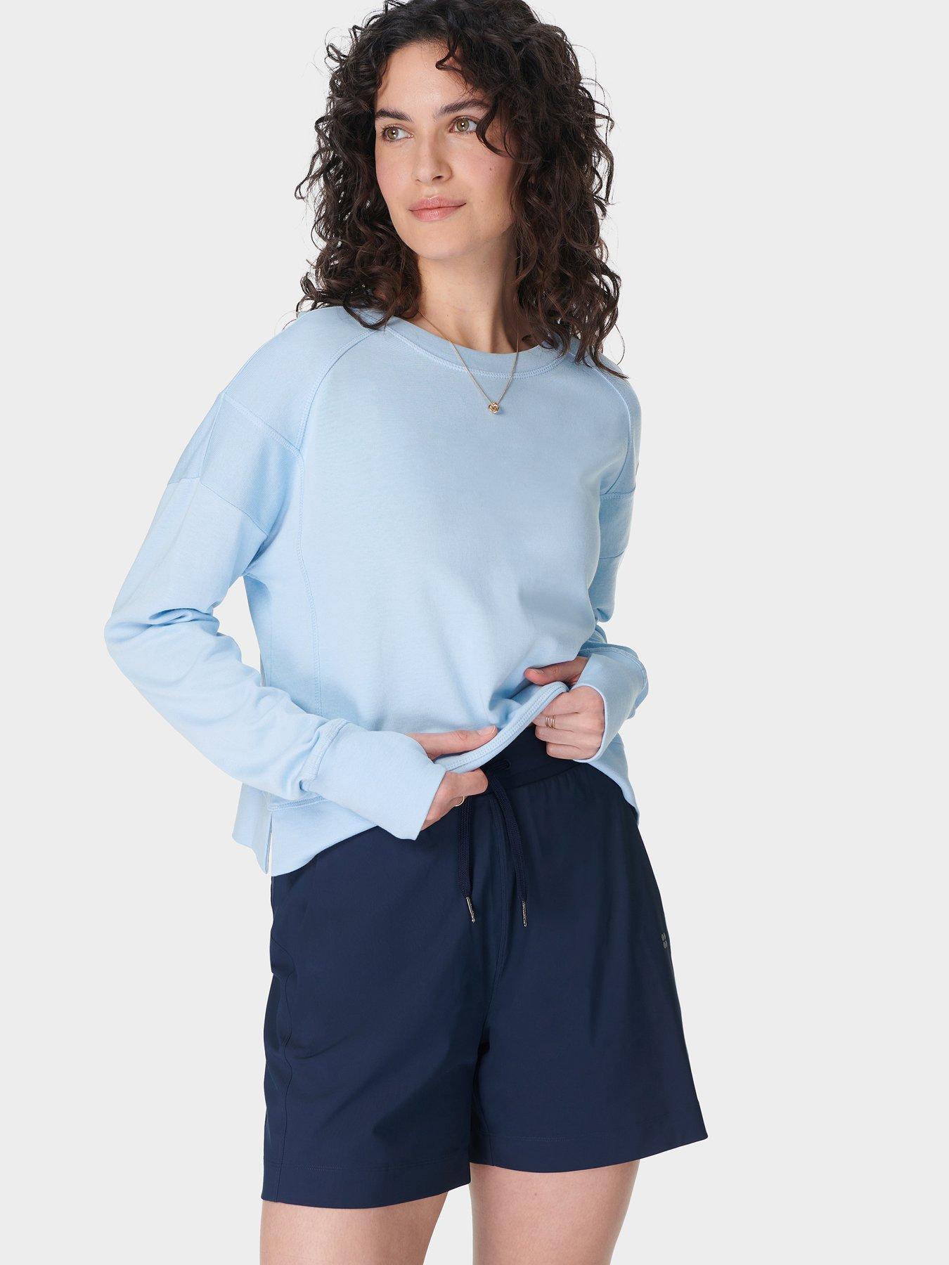  image of sweaty-betty-womens-training-after-class-sweatshirt-blue