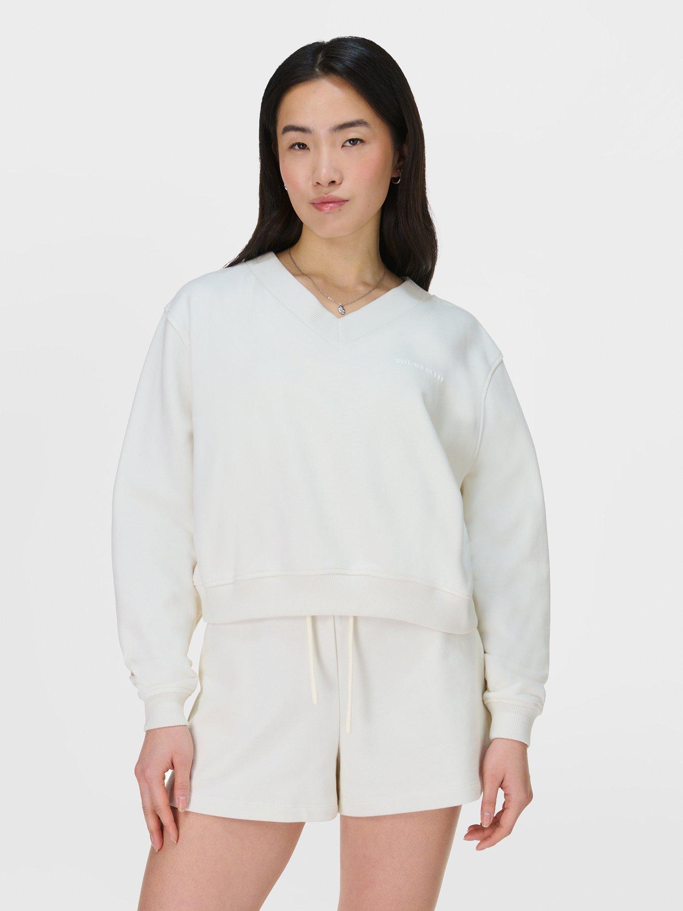 Sweaty Betty Womens Training Revive Crop V Neck - White