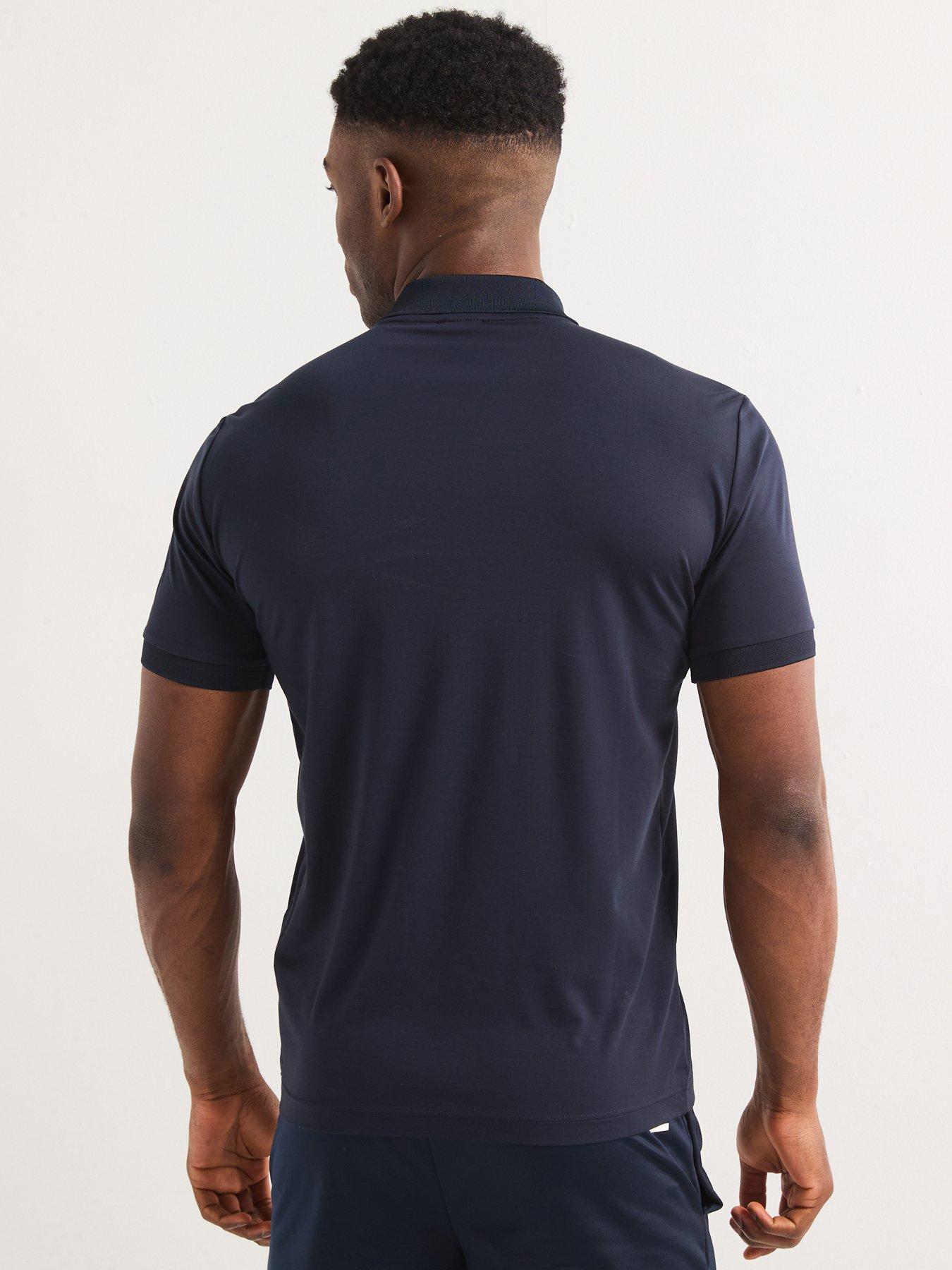 Image 2 of 5 of EA7 Emporio Armani Premium Shield Polo Shirt - Dark Blue