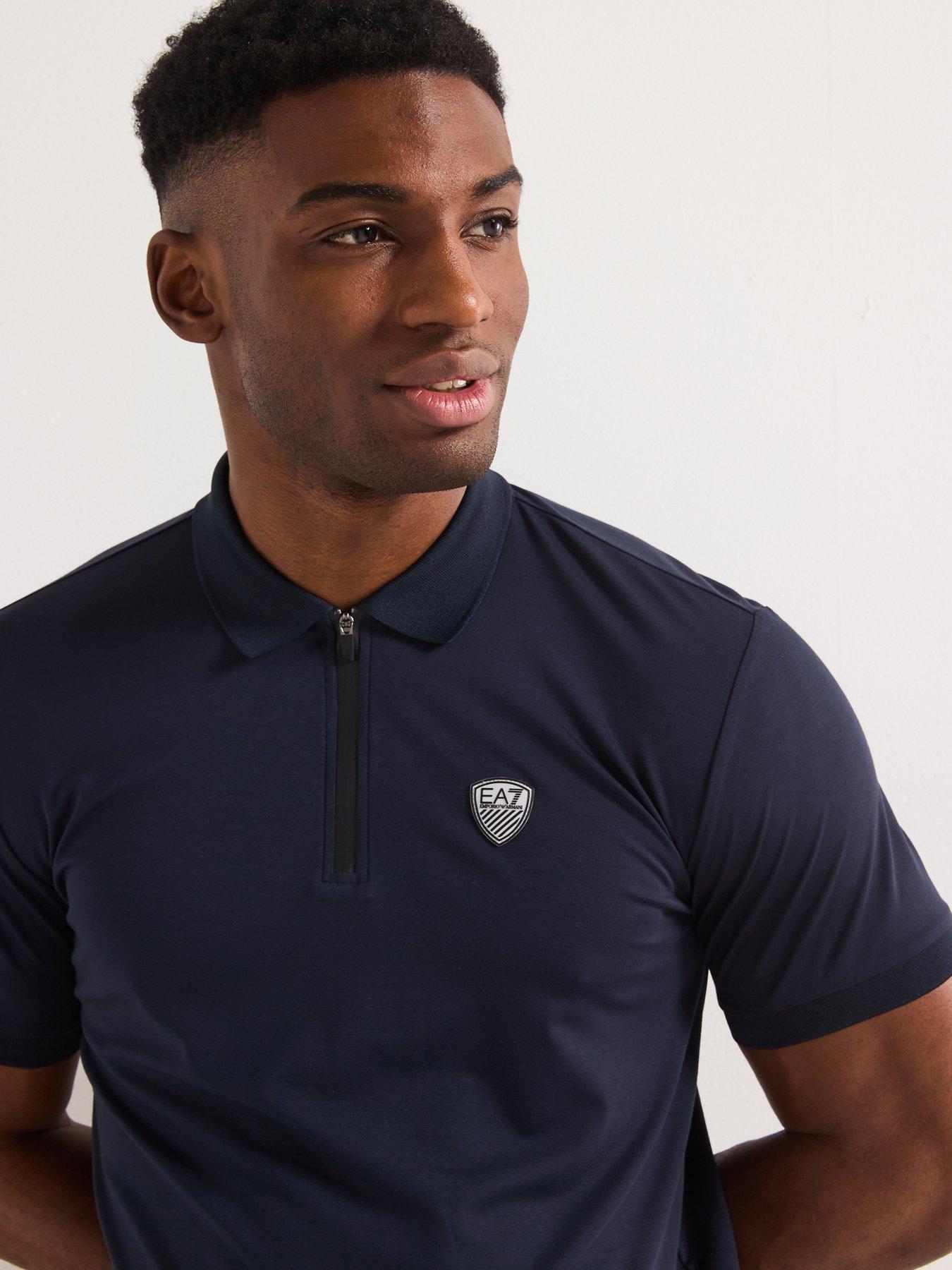 Image 4 of 5 of EA7 Emporio Armani Premium Shield Polo Shirt - Dark Blue