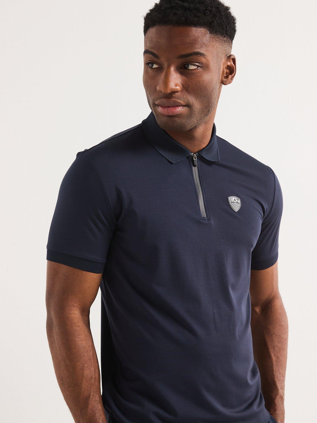 Image 5 of 5 of EA7 Emporio Armani Premium Shield Polo Shirt - Dark Blue
