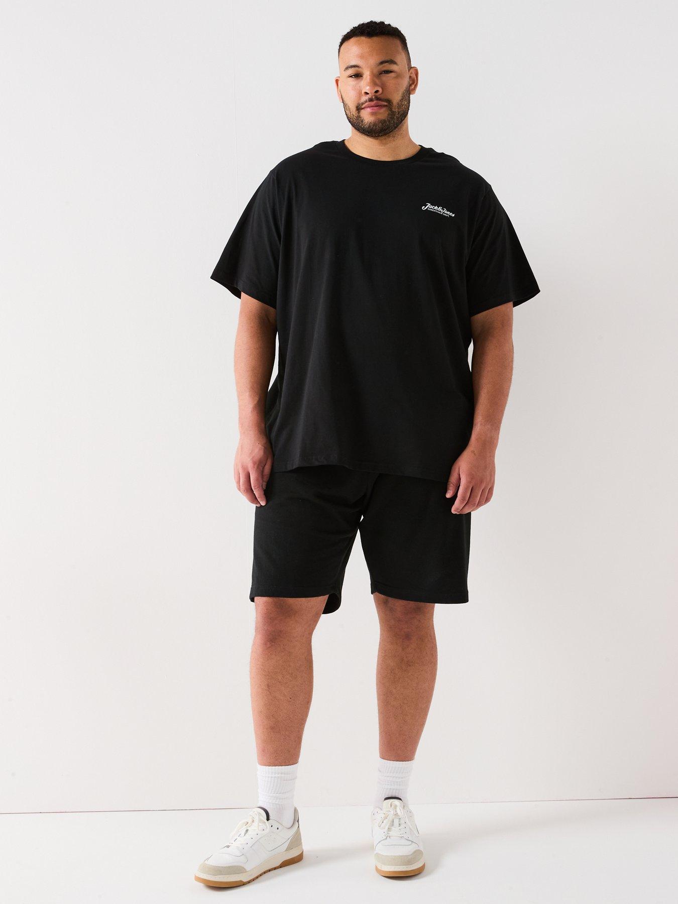  image of jack-jones-big-tall-beau-t-shirt-sweat-shorts-set