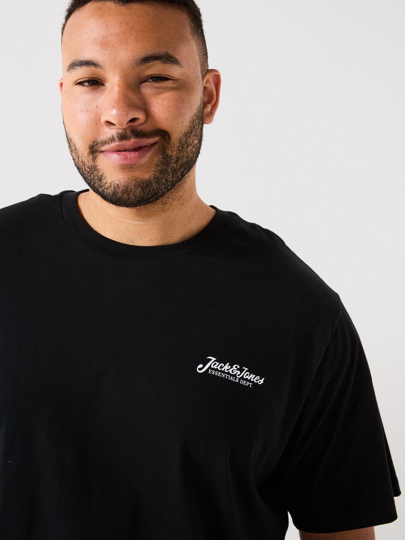  image of jack-jones-big-tall-beau-t-shirt-sweat-shorts-set
