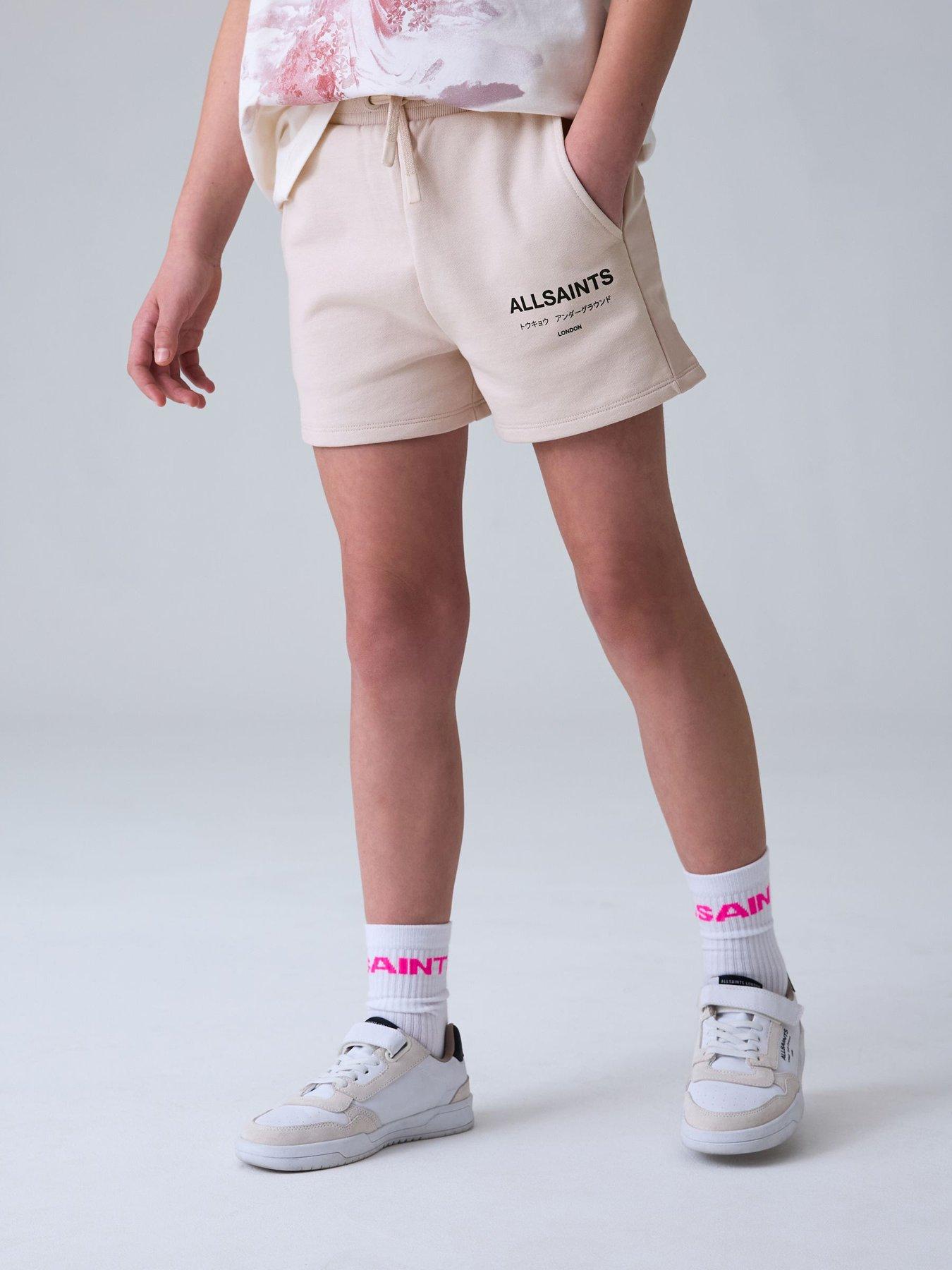 Image 1 of 7 of smALLSAINTS Girls Logo Drawstring Shorts - Light Pink