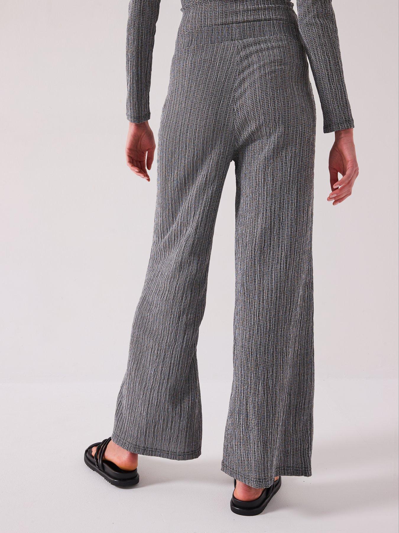  image of v-by-very-textured-wide-leg-trouser-co-ord-mono