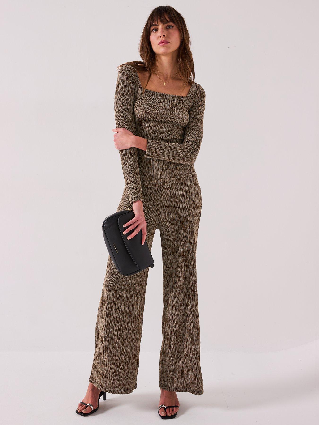 Image 3 of 6 of V by Very Textured Long Sleeve Top Co-Ord - Mono