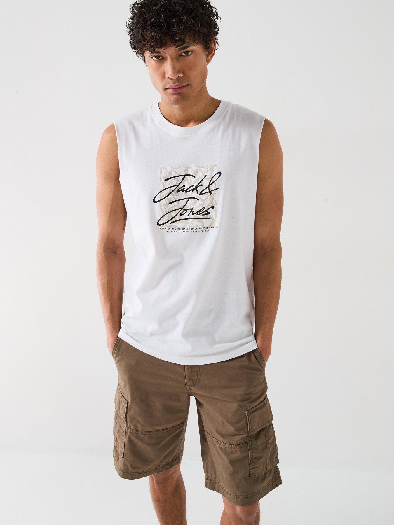  image of jack-jones-split-graphic-vest-white