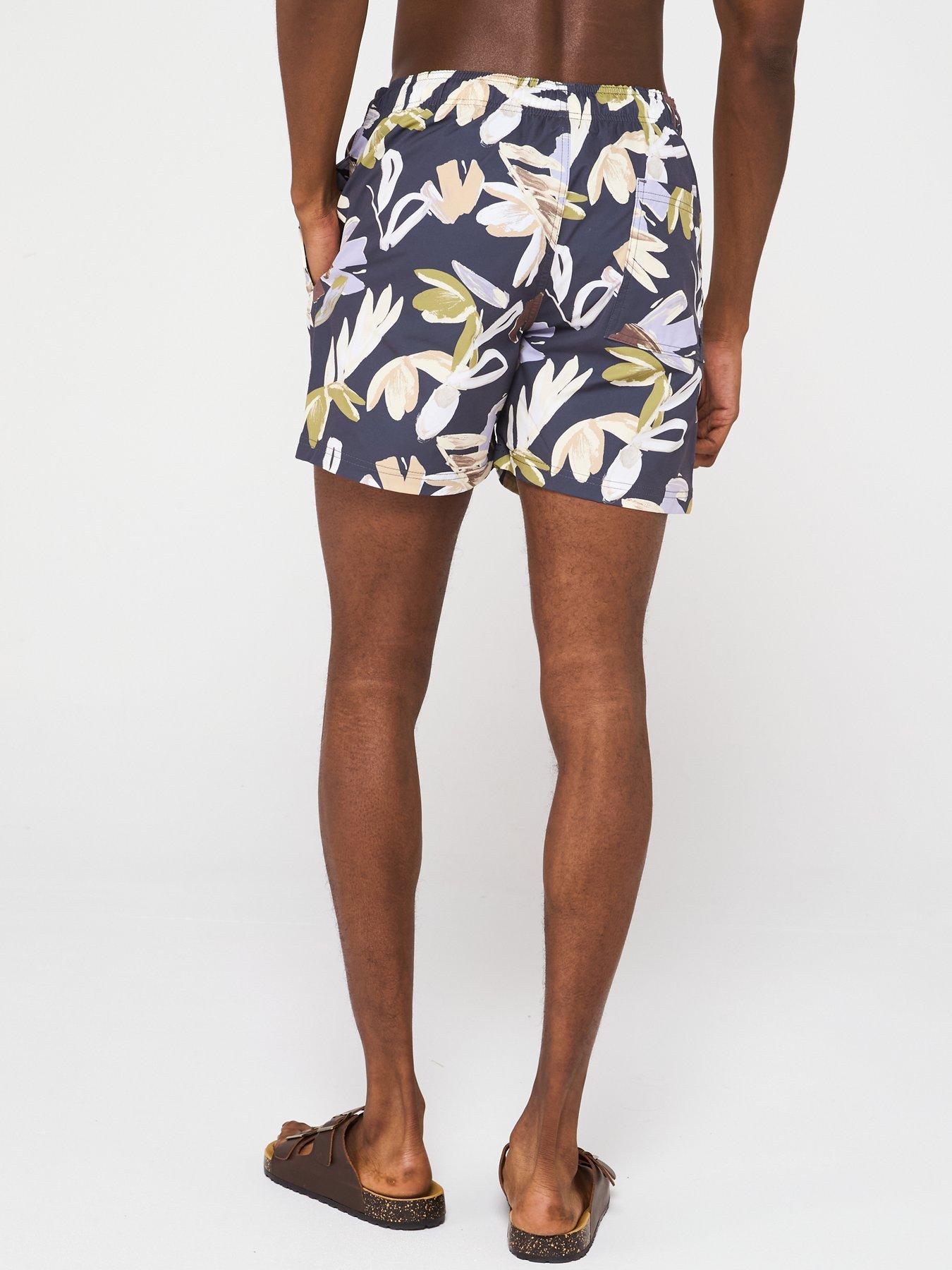  image of jack-jones-maui-flower-print-swim-shorts-iron-gate