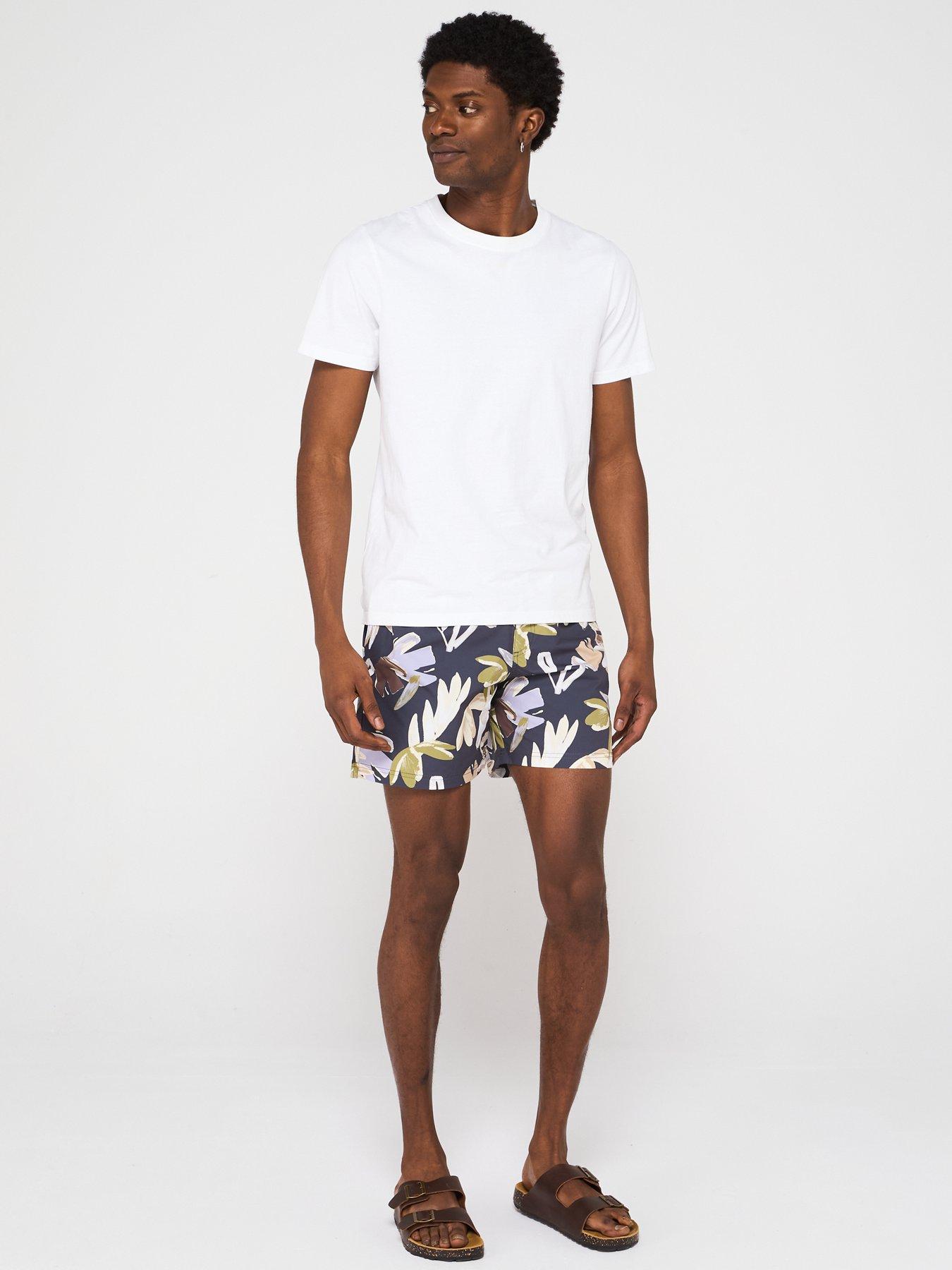  image of jack-jones-maui-flower-print-swim-shorts-iron-gate
