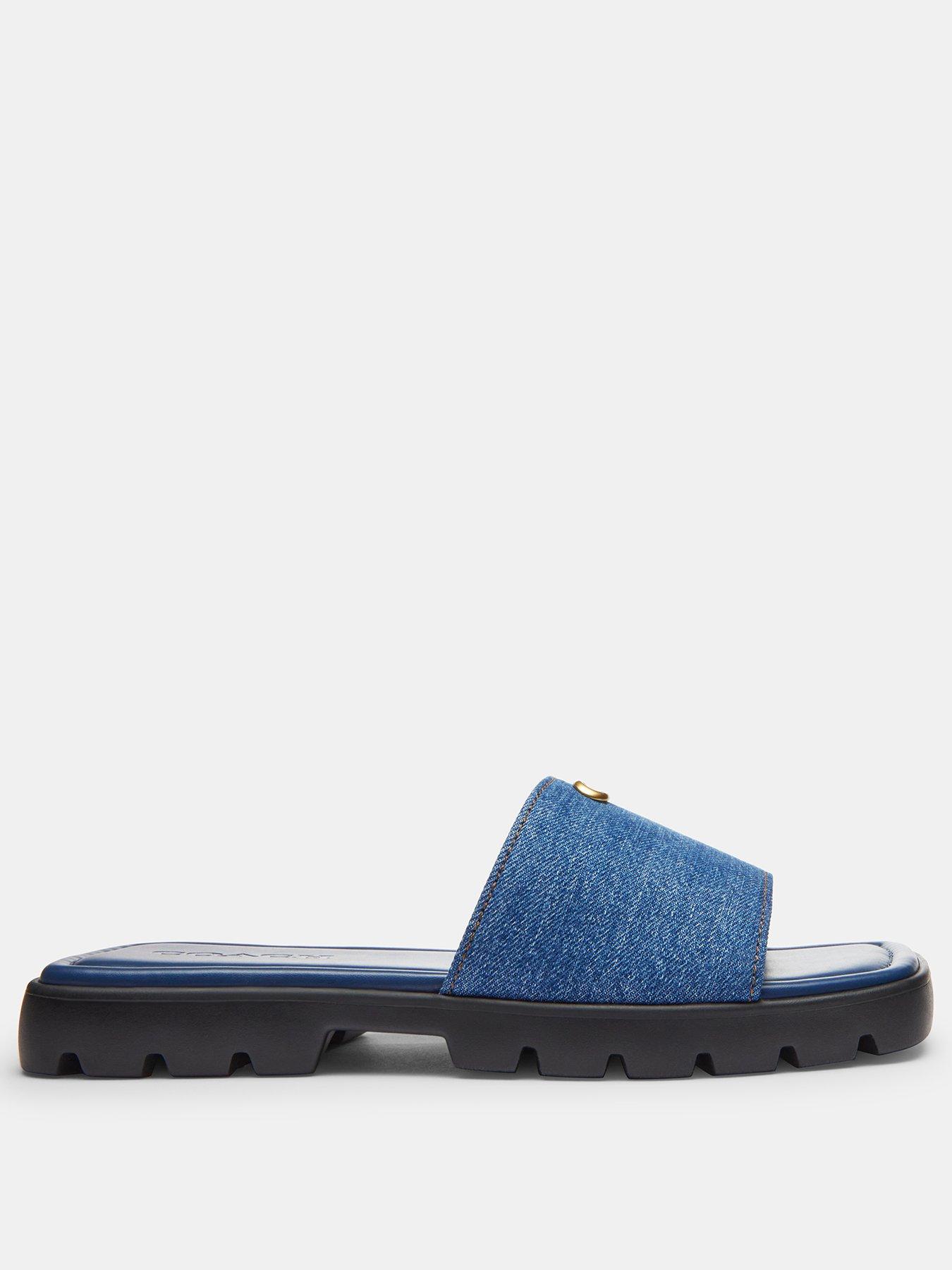 Image 2 of 5 of COACH Florence Denim Sandals - Blue