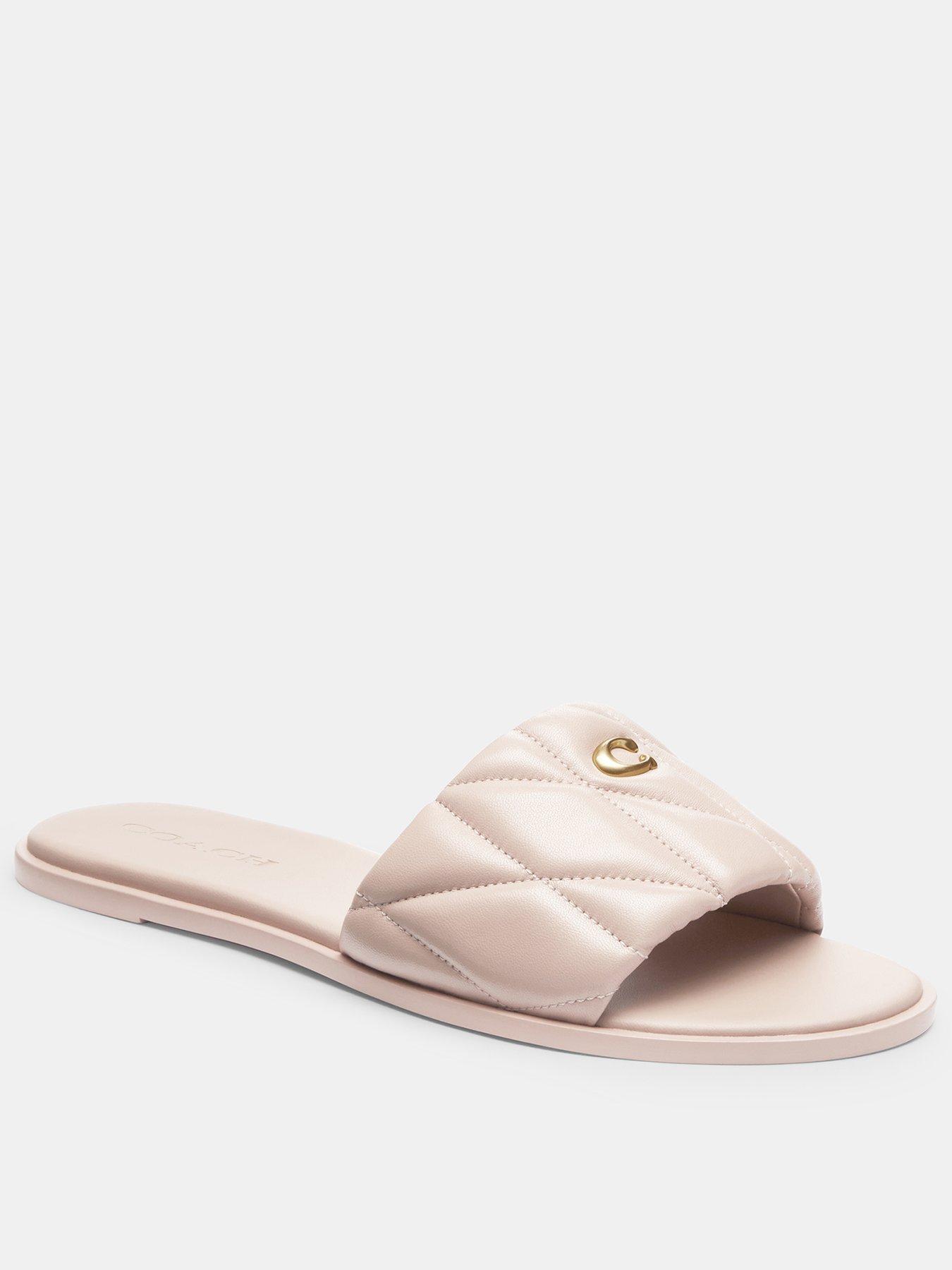 undefined Holly Quilted Leather Sandals - Light Pink