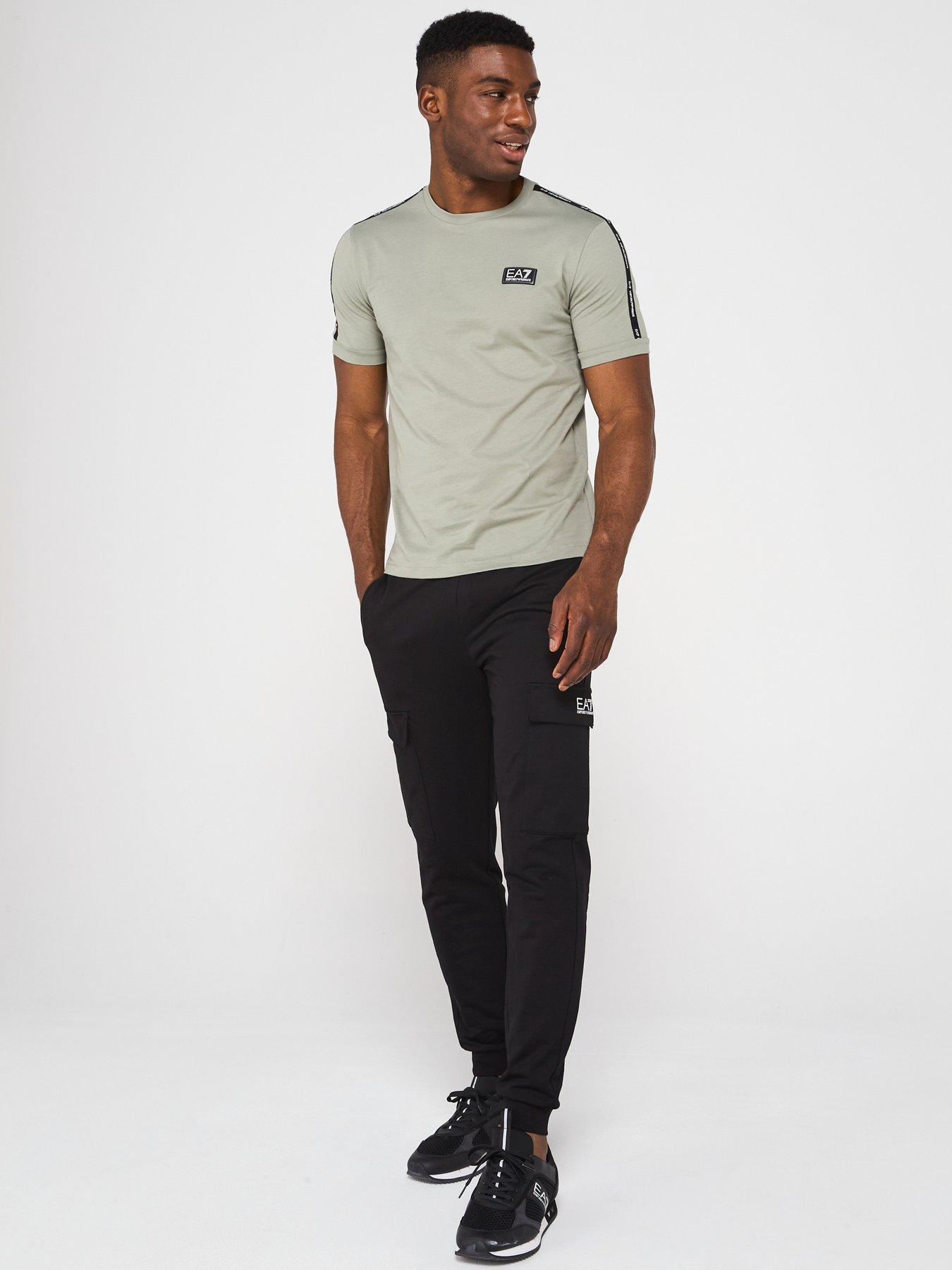 image of ea7-emporio-armani-sporty-logo-taped-crew-t-shirt-grey