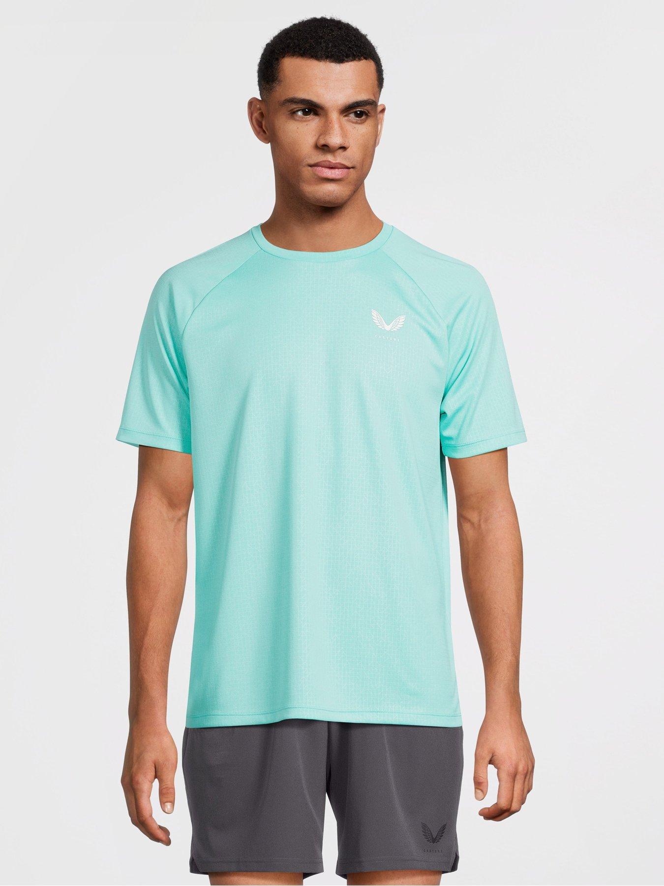 Castore Men's Training Adapt Short Sleeve T-Shirt - Light Aqua/White