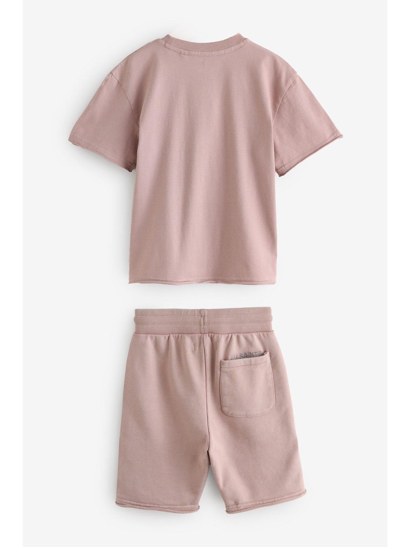  image of smallsaints-all-saints-t-shirt-and-shorts-set-pink