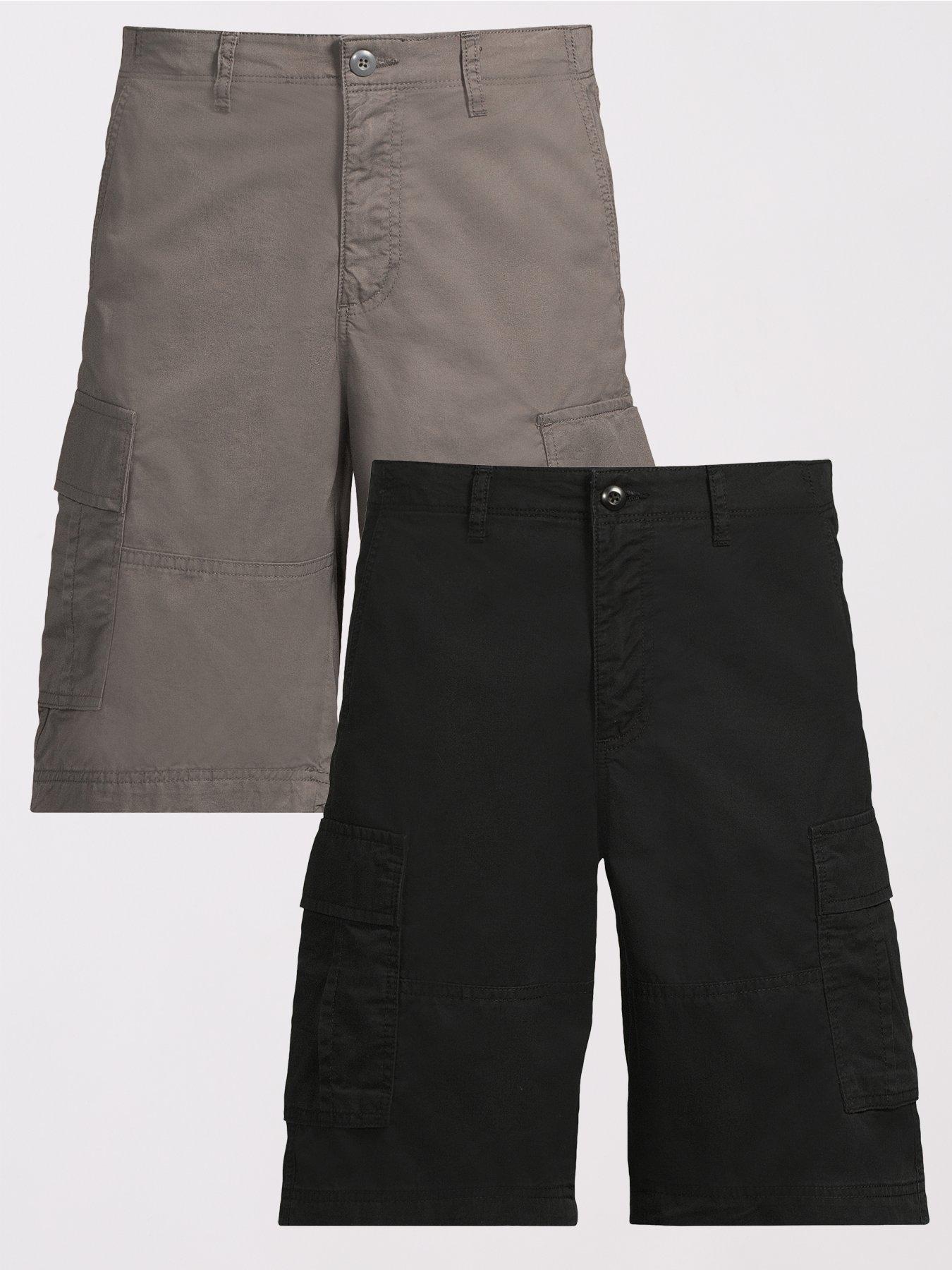 undefined Jack  &  Jones Cole Mateo Cargo Shorts Mid Length 2pk - Black