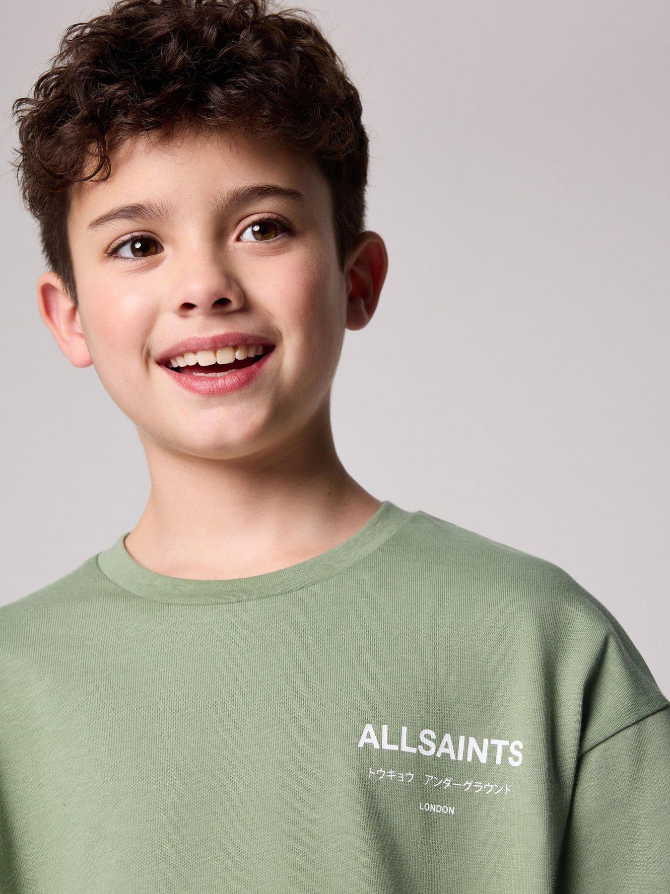 stillFront image of smallsaints-all-saints-boys-logo-t-shirt-green