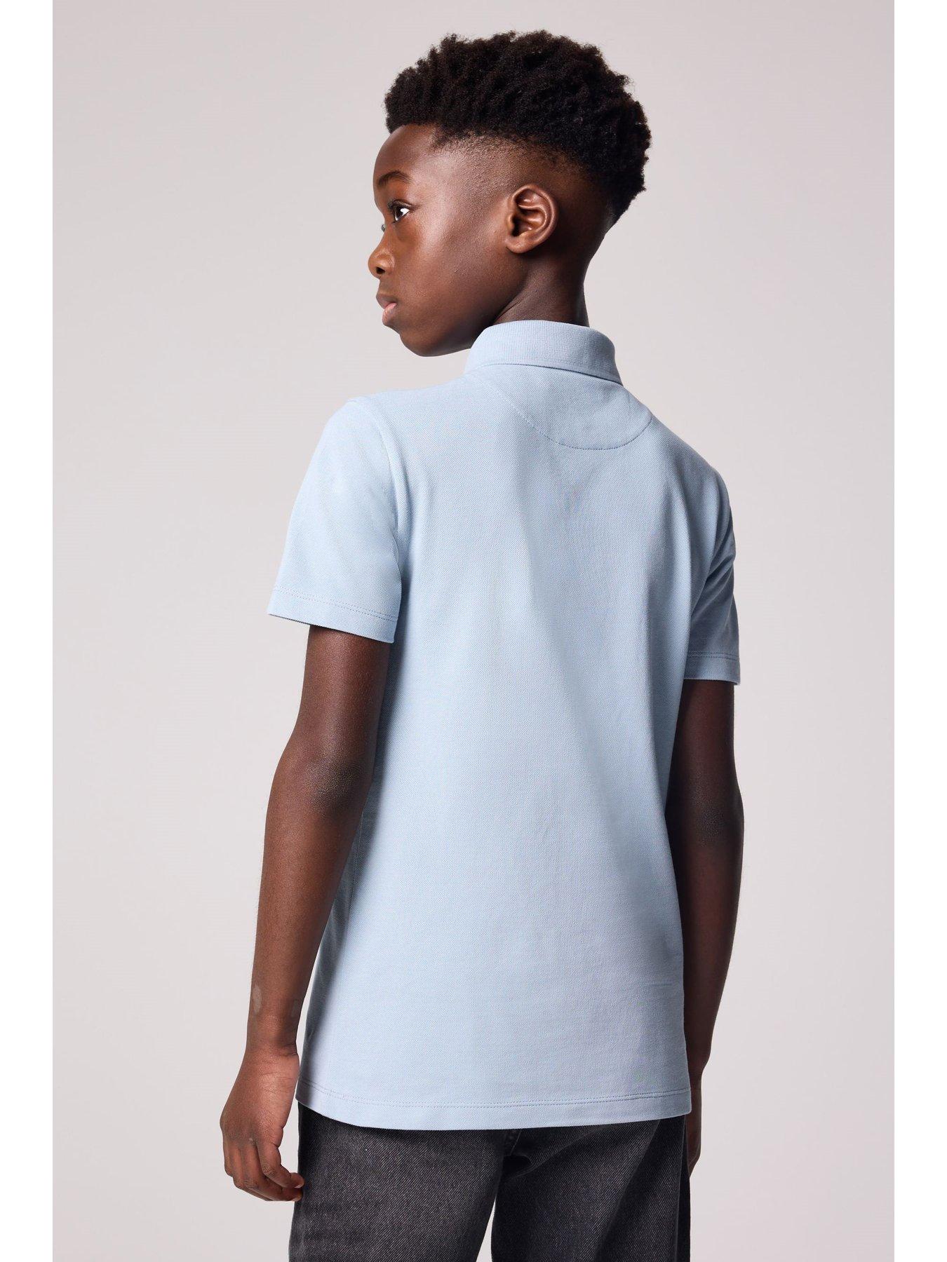 stillFront image of smallsaints-boys-short-sleeve-polo-shirt-blue