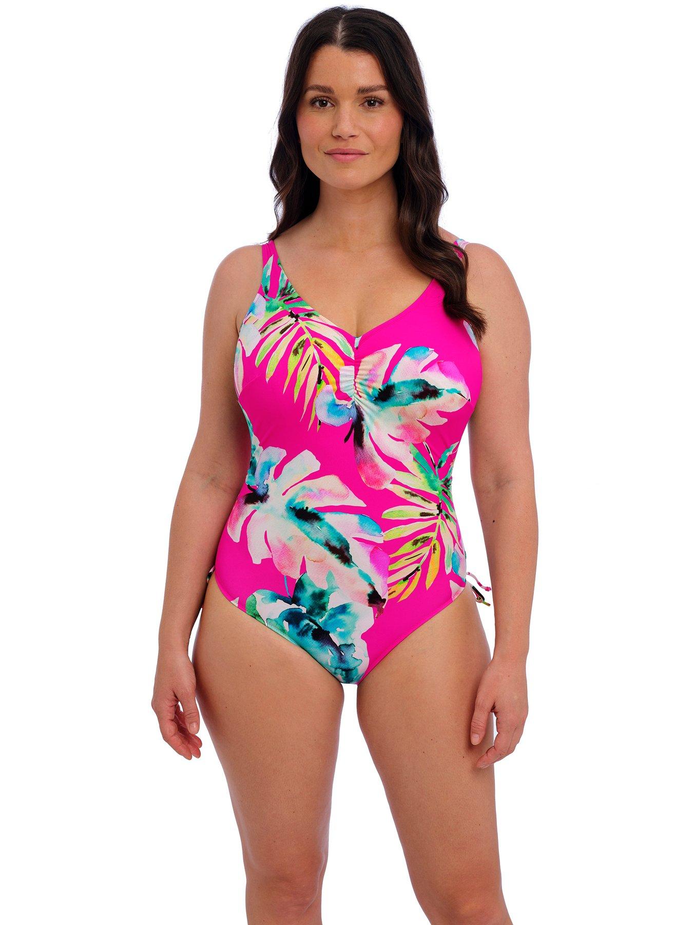 Image 1 of 2 of Fantasie Carabelita Uw V Neck Swimsuit - Pink