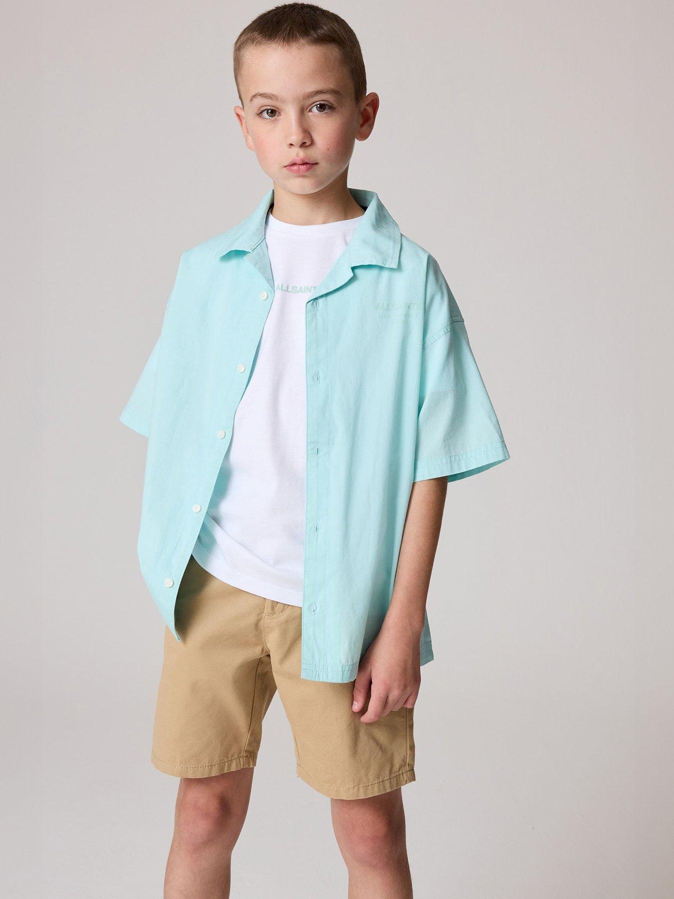  image of smallsaints-boys-short-sleeve-shirt-set-blue
